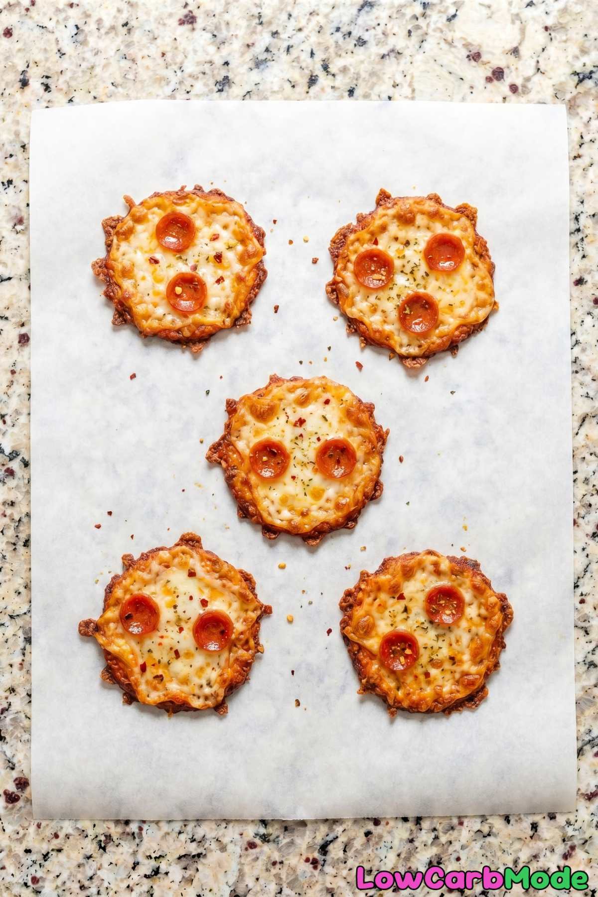 Perfectly crisp keto pizza chips