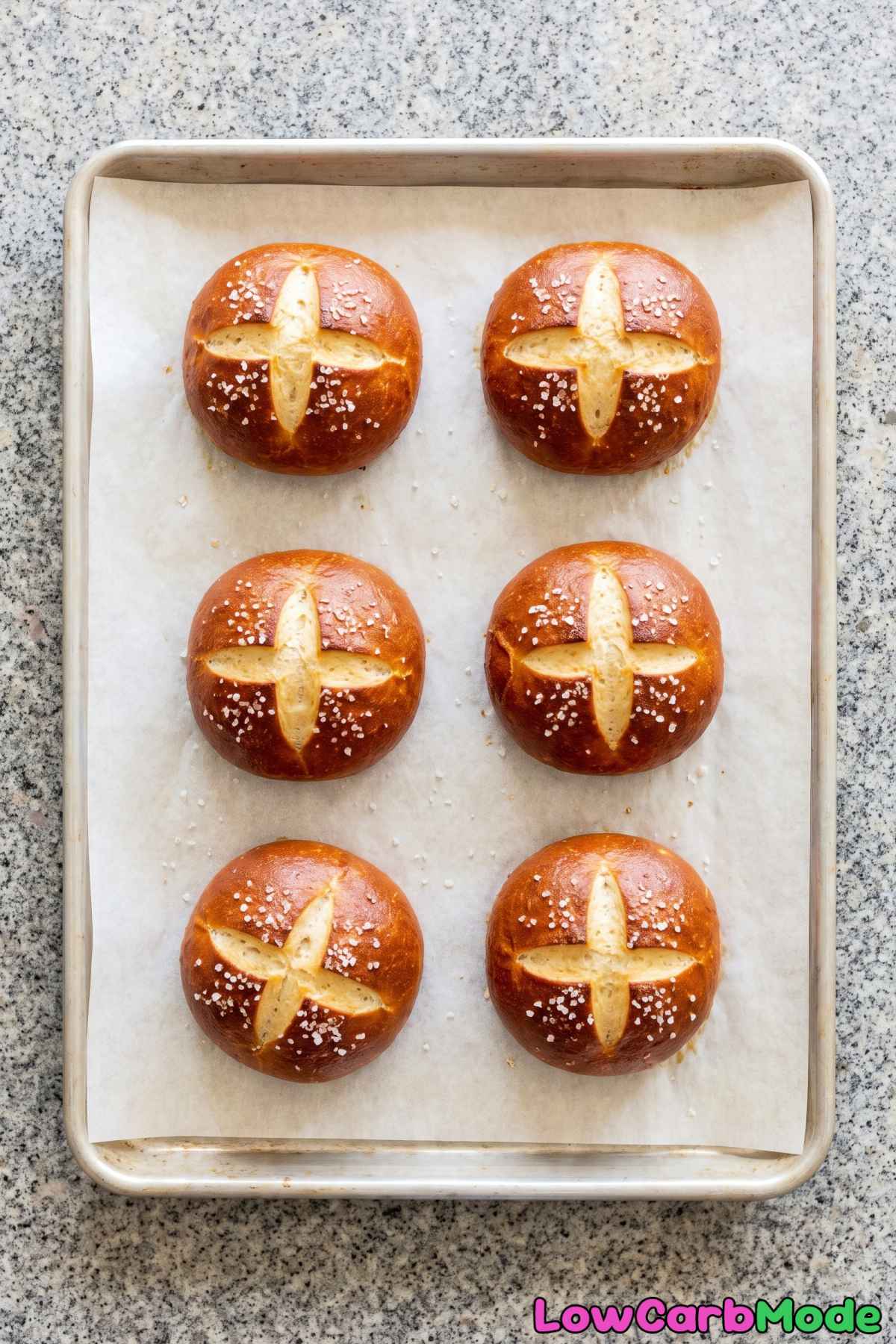 Chewy homemade keto pretzel buns