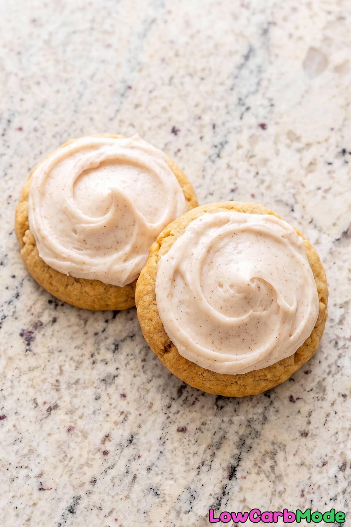 Iced pumpkin keto cookies ready to serve