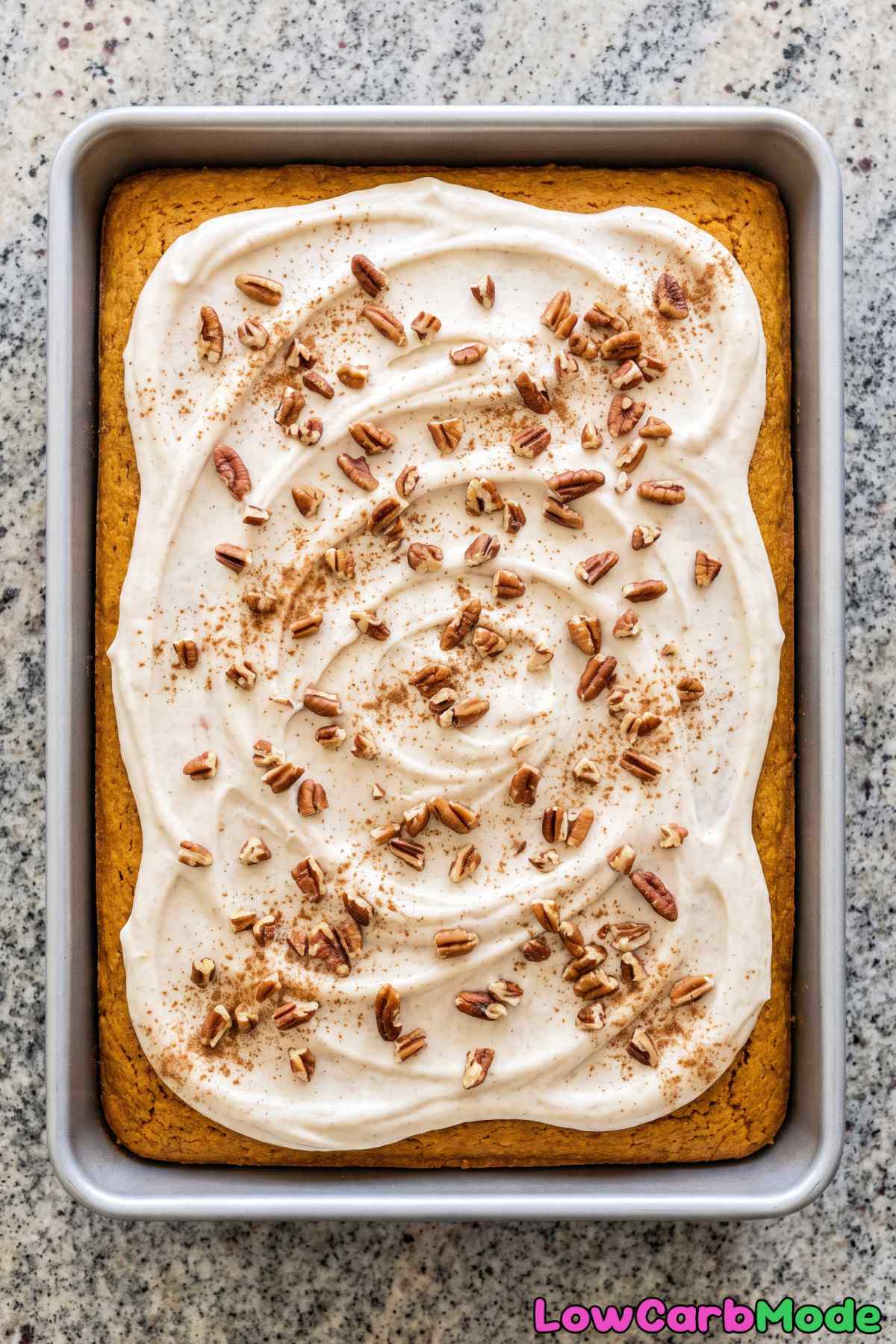 Frosted low carb pumpkin cake