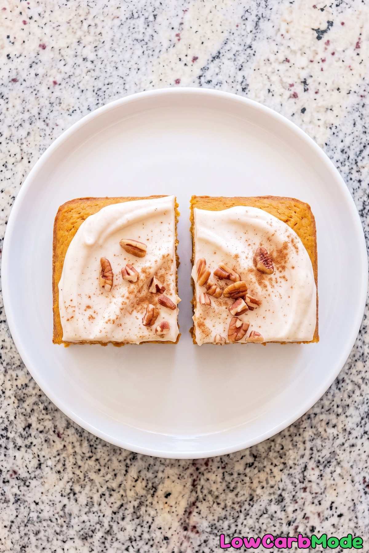 Keto pumpkin cake with whipped cream