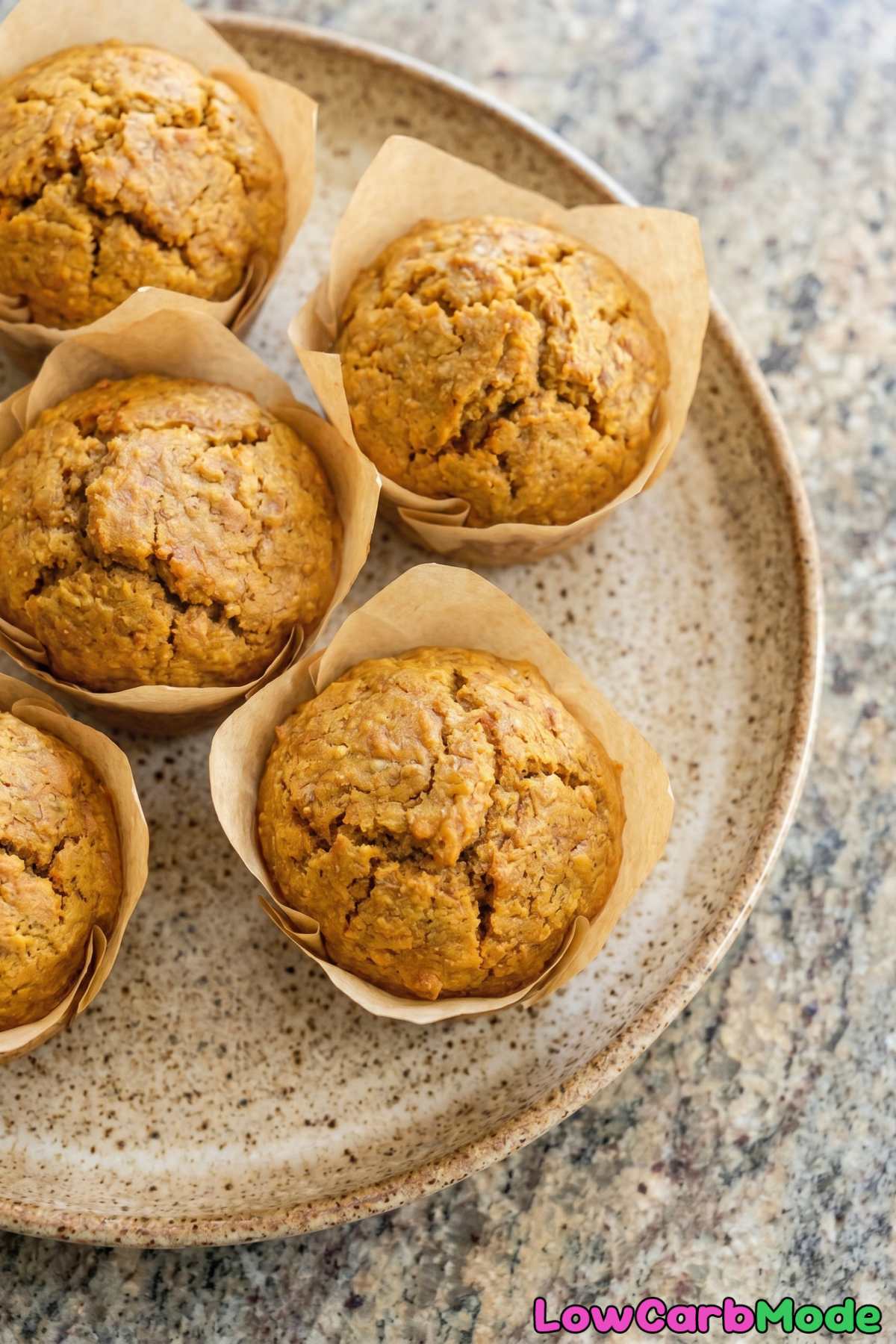 Soft keto pumpkin muffins with fall spice