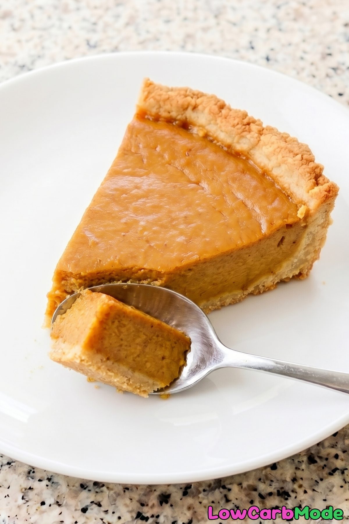 Rich keto pumpkin pie with whipped cream