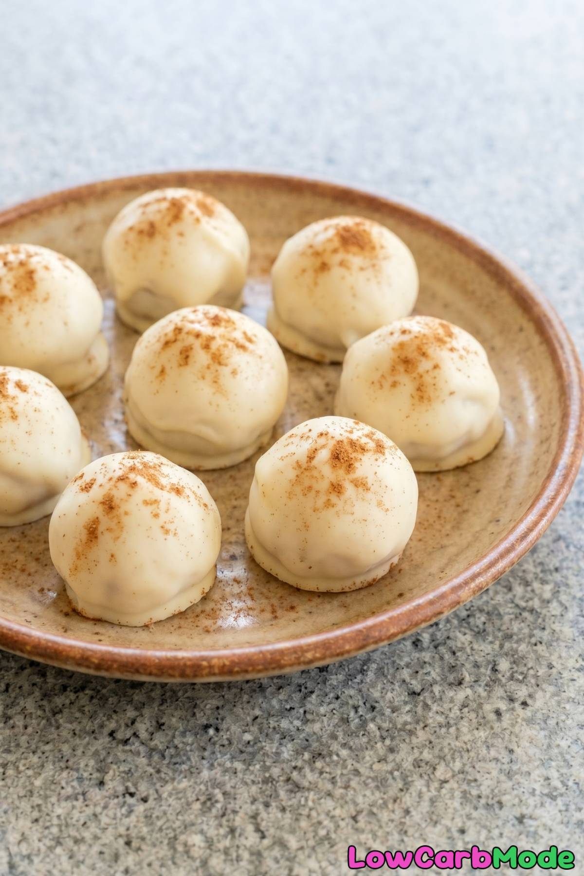 Rich keto pumpkin pie truffles up close