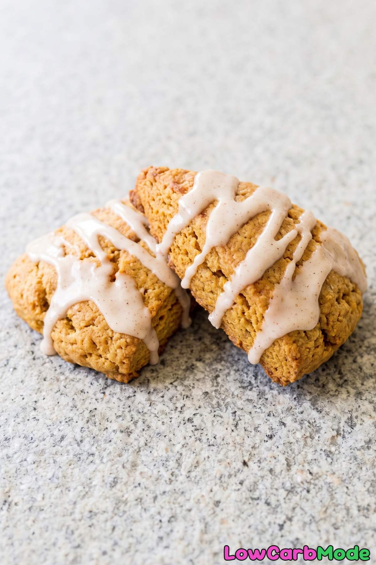 Keto pumpkin scones with sweet spiced glaze