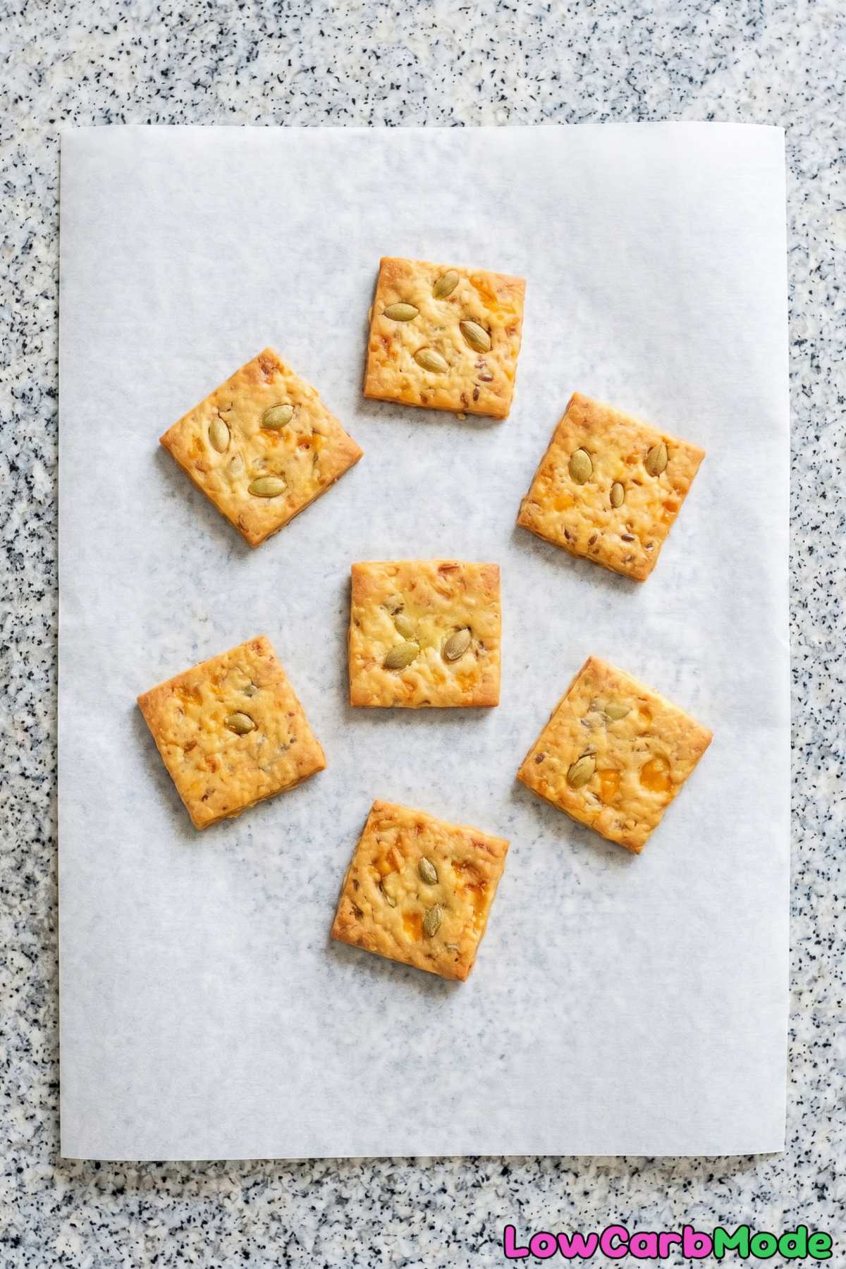 Wholesome keto pumpkin seed cheddar crackers