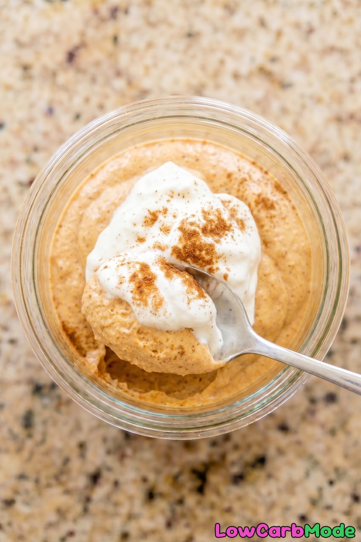 Decadent keto pumpkin spice latte mousse