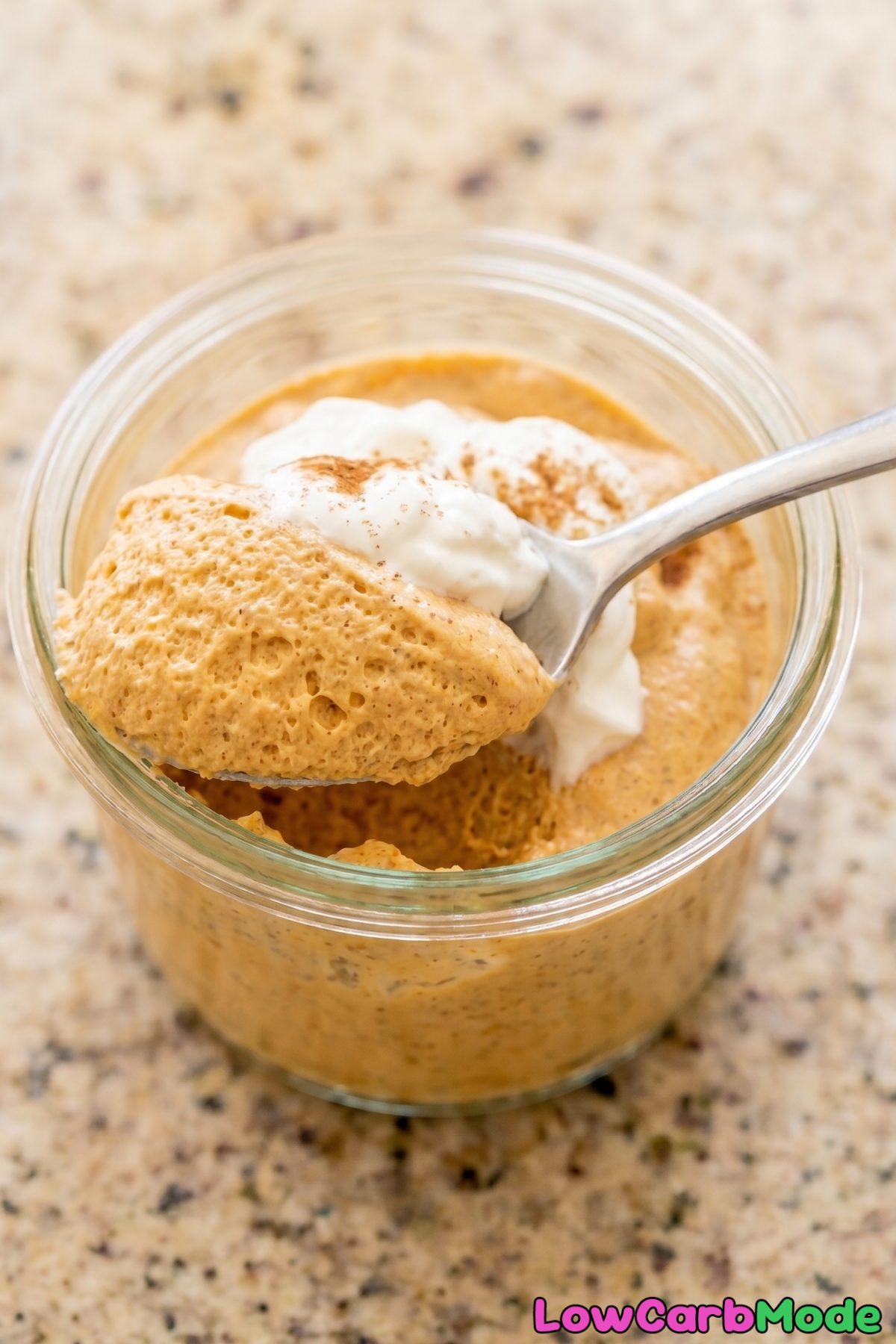 Velvety keto pumpkin spice latte mousse