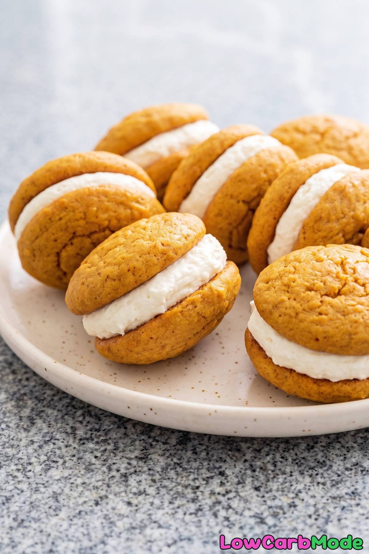 Soft keto pumpkin whoopie pies