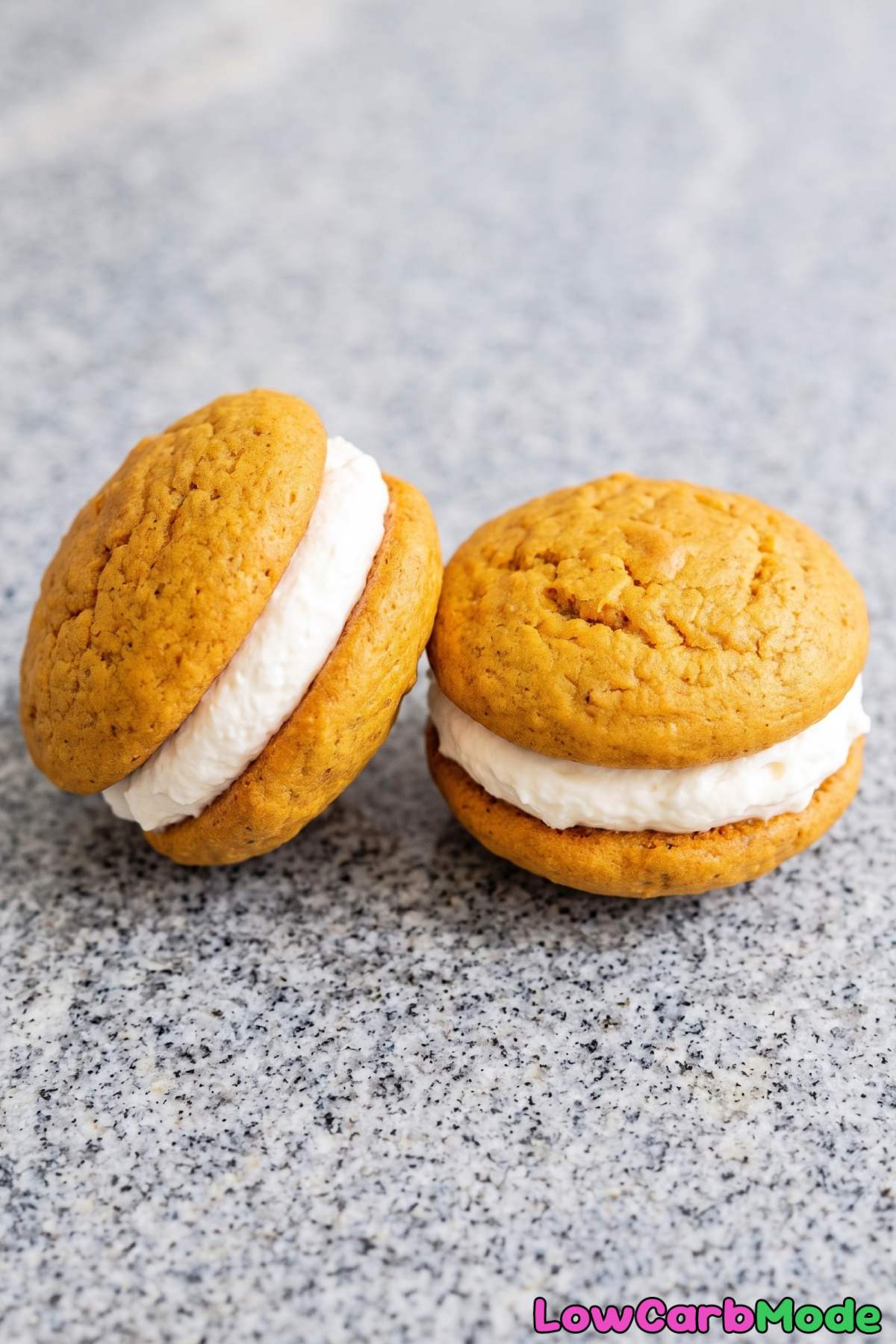 Keto pumpkin whoopie pies with cream