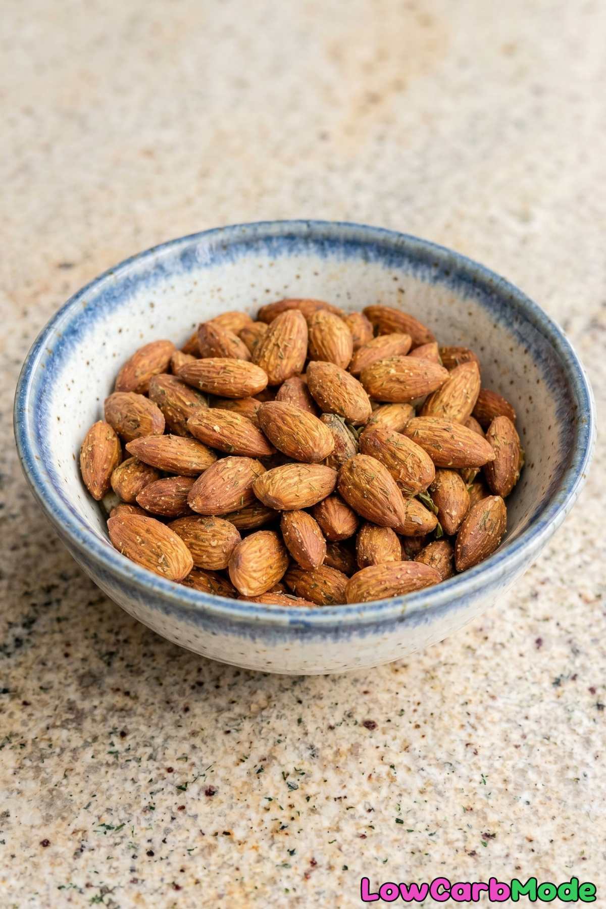 Flavorful keto ranch roasted almonds pile