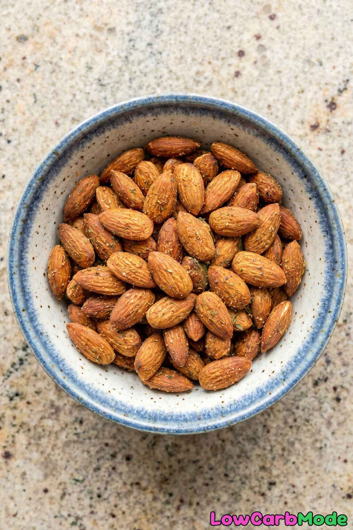 Golden keto ranch roasted almonds snack