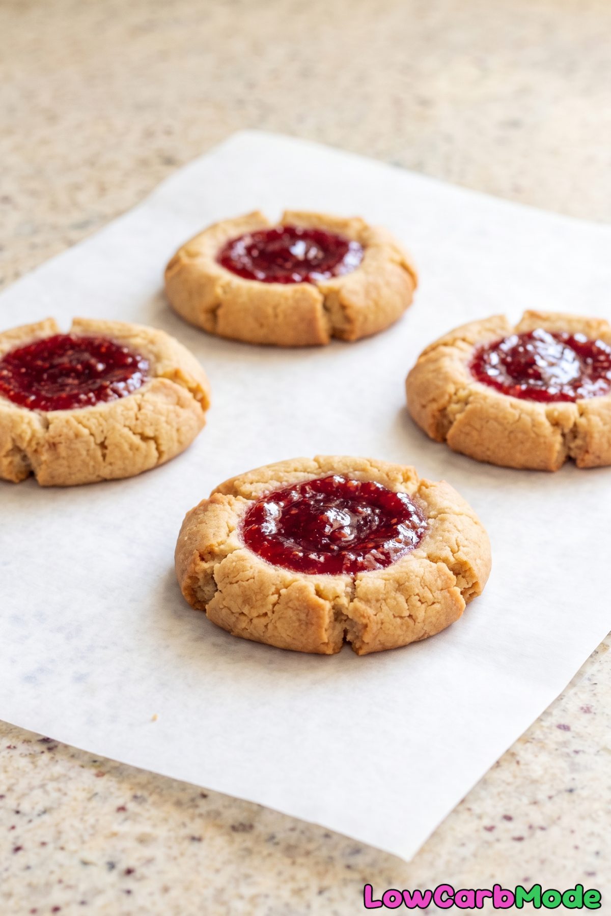 Low carb raspberry almond thumbprints
