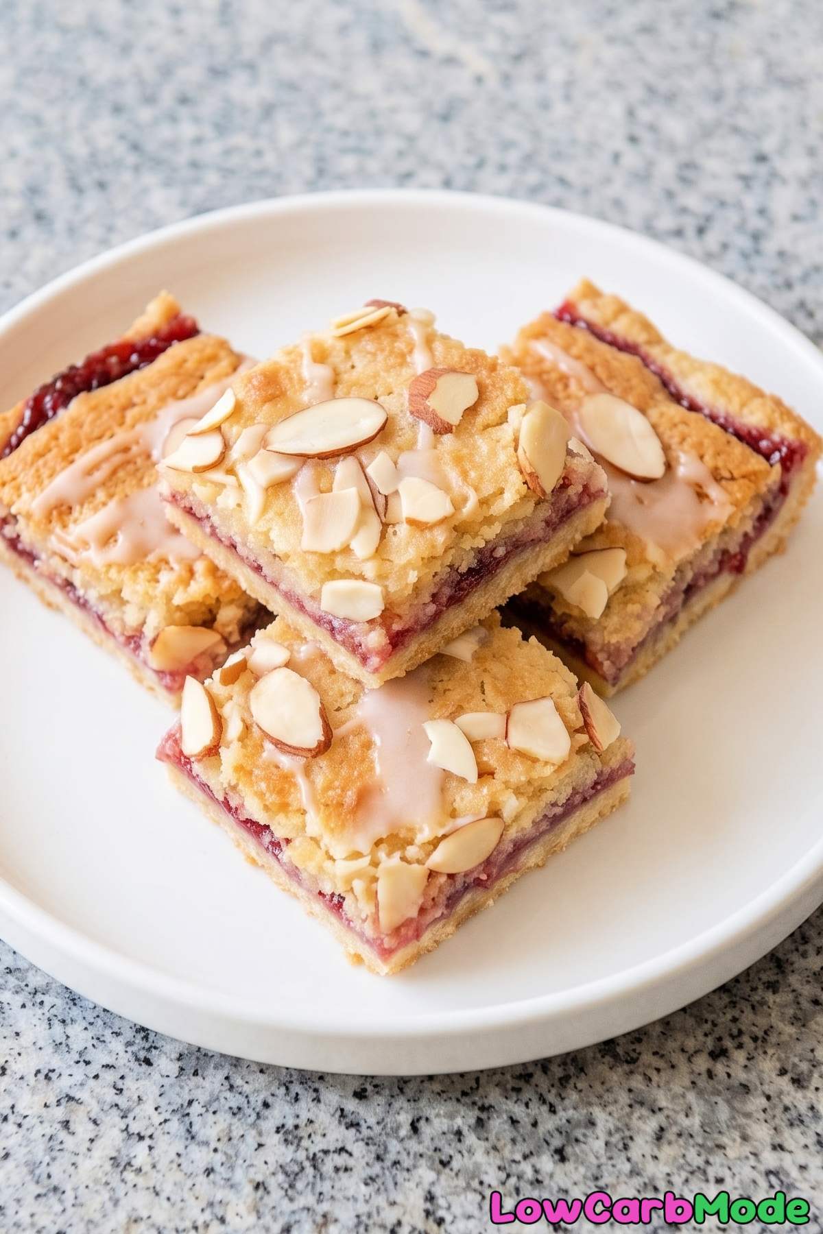 Low carb raspberry bakewell bars