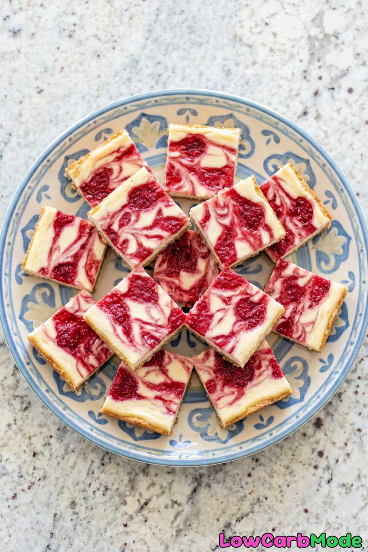Velvety keto raspberry cheesecake bars