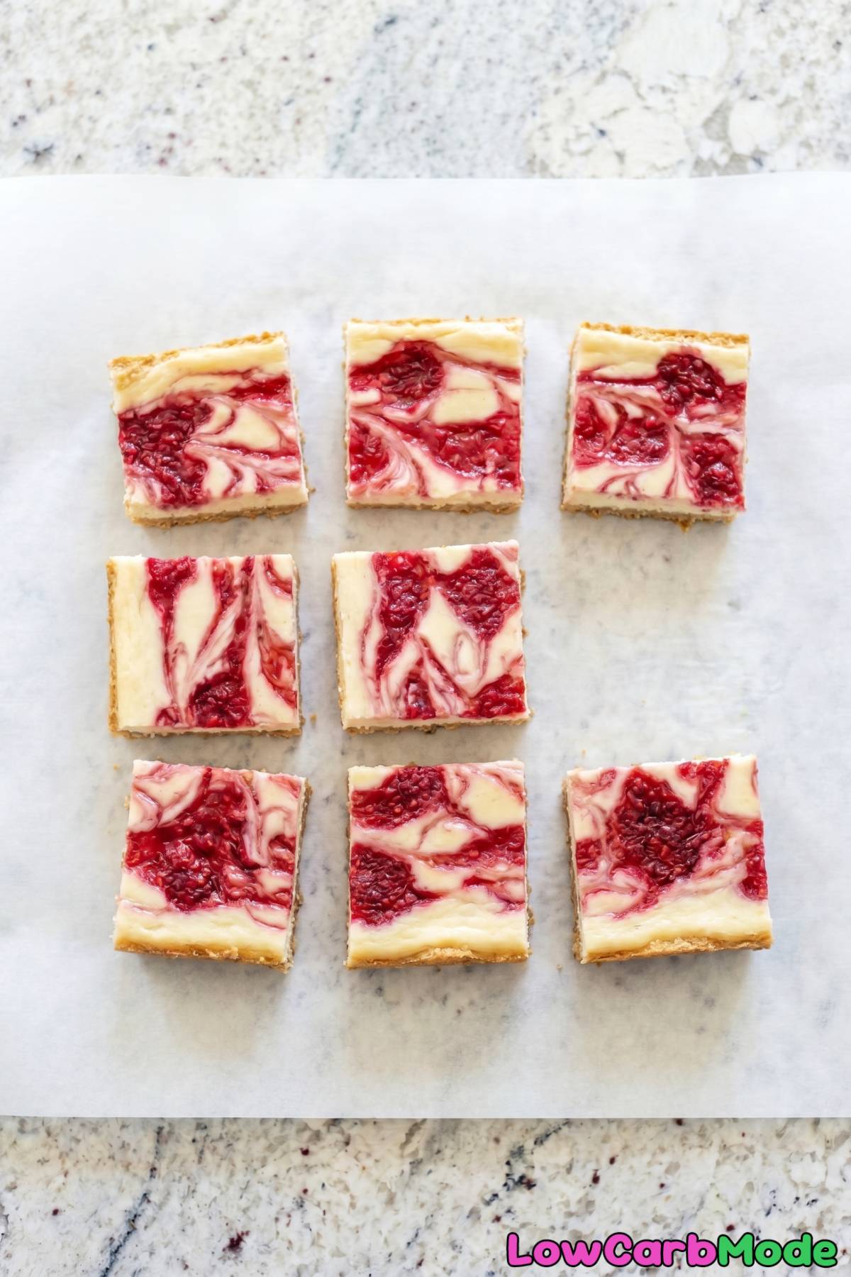 Luscious keto raspberry cheesecake bars