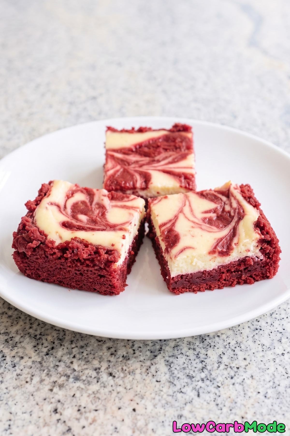 Layered keto red velvet cheesecake bars