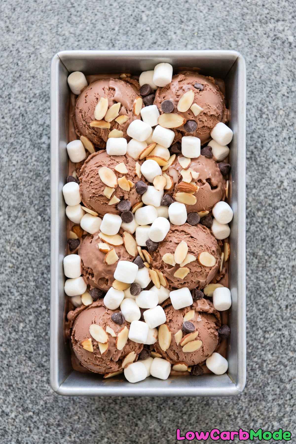 Decadent keto rocky road ice cream