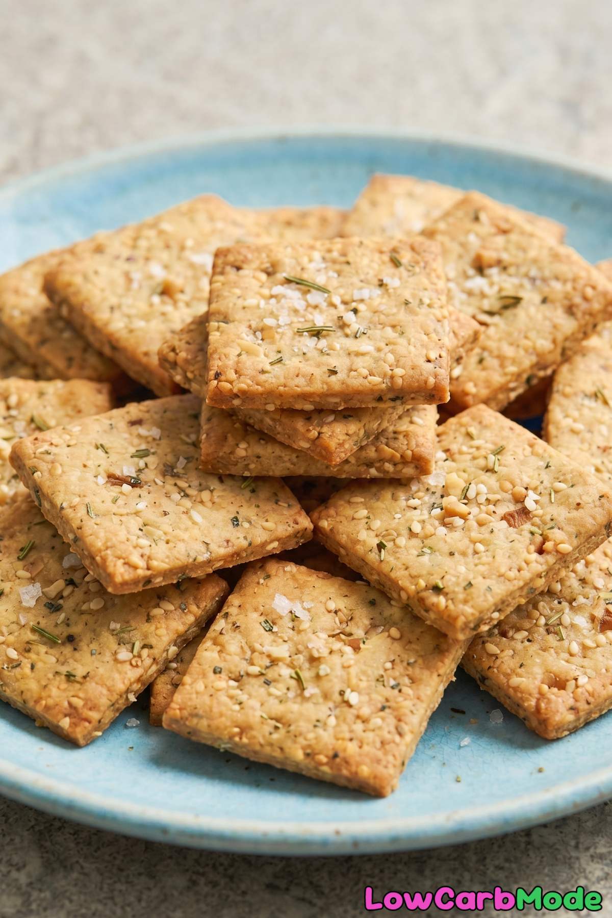 Wholesome keto rosemary sea salt crackers