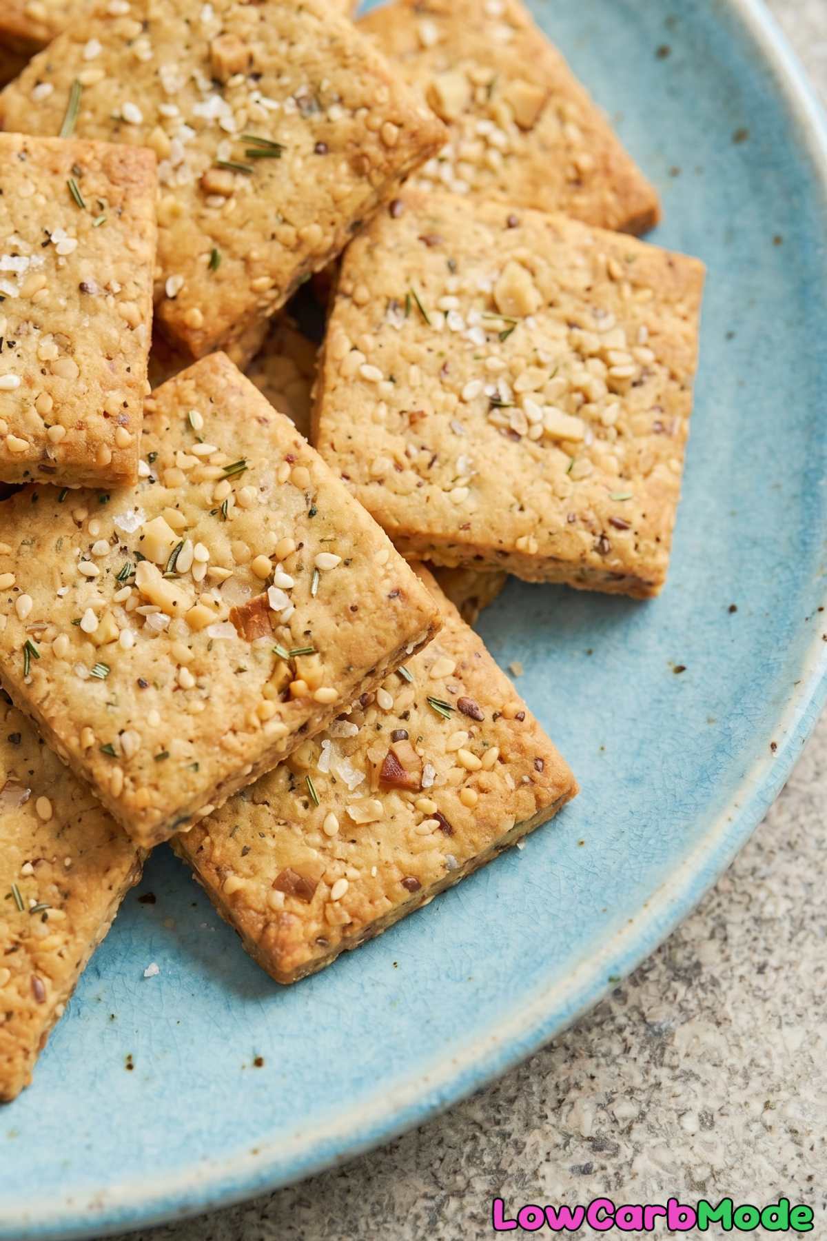 Rustic rosemary sea salt keto nut crackers