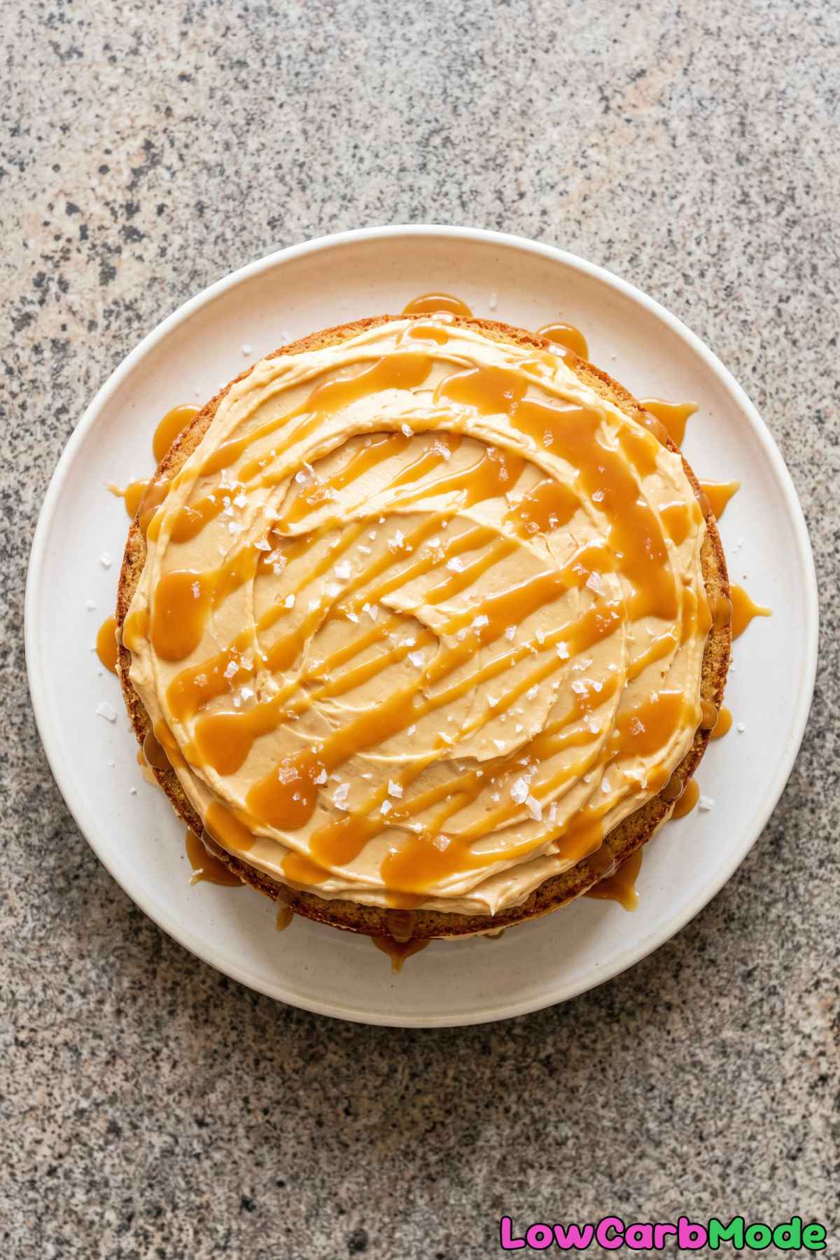 Sweet keto caramel cream cake treat