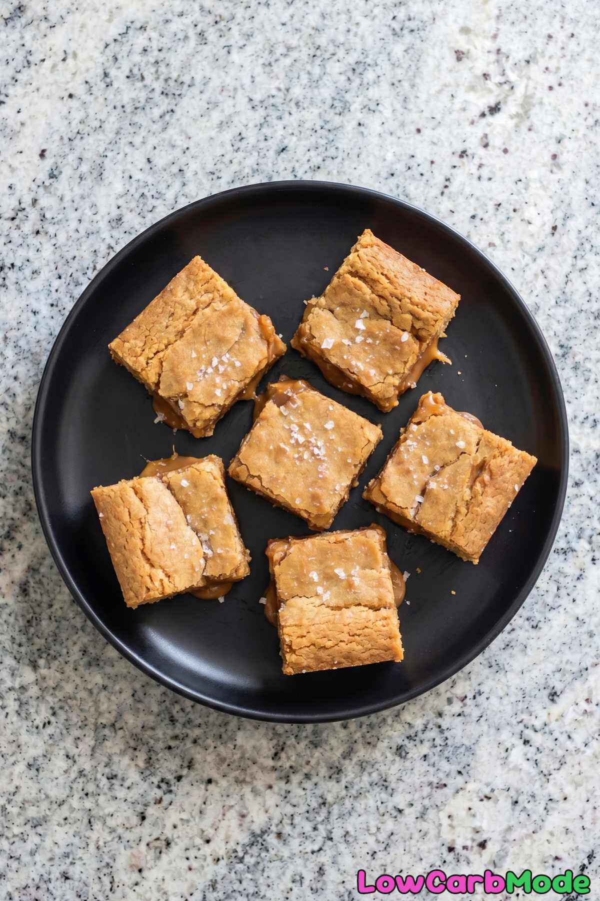 Keto salted caramel stuffed blondies