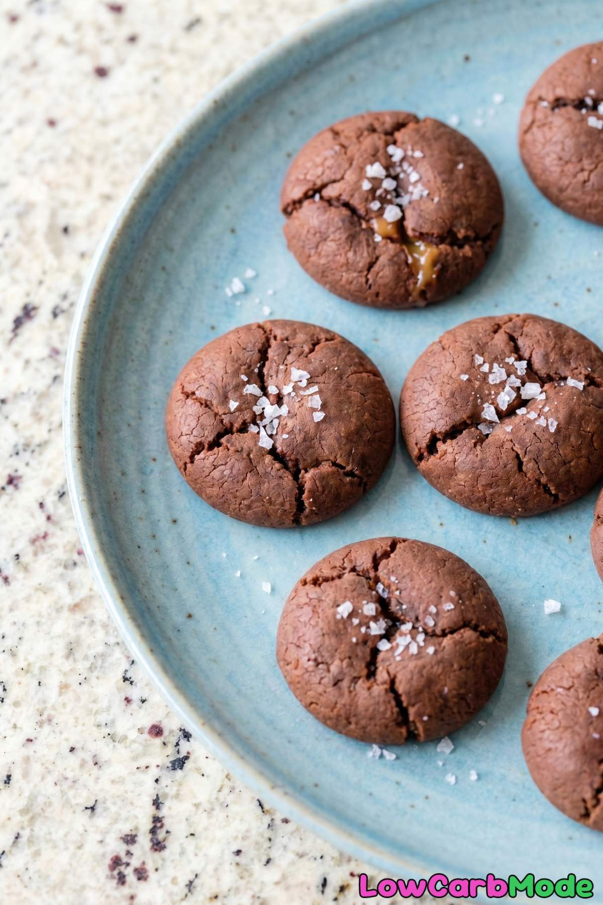 Fudgy keto salted caramel chocolate cookies