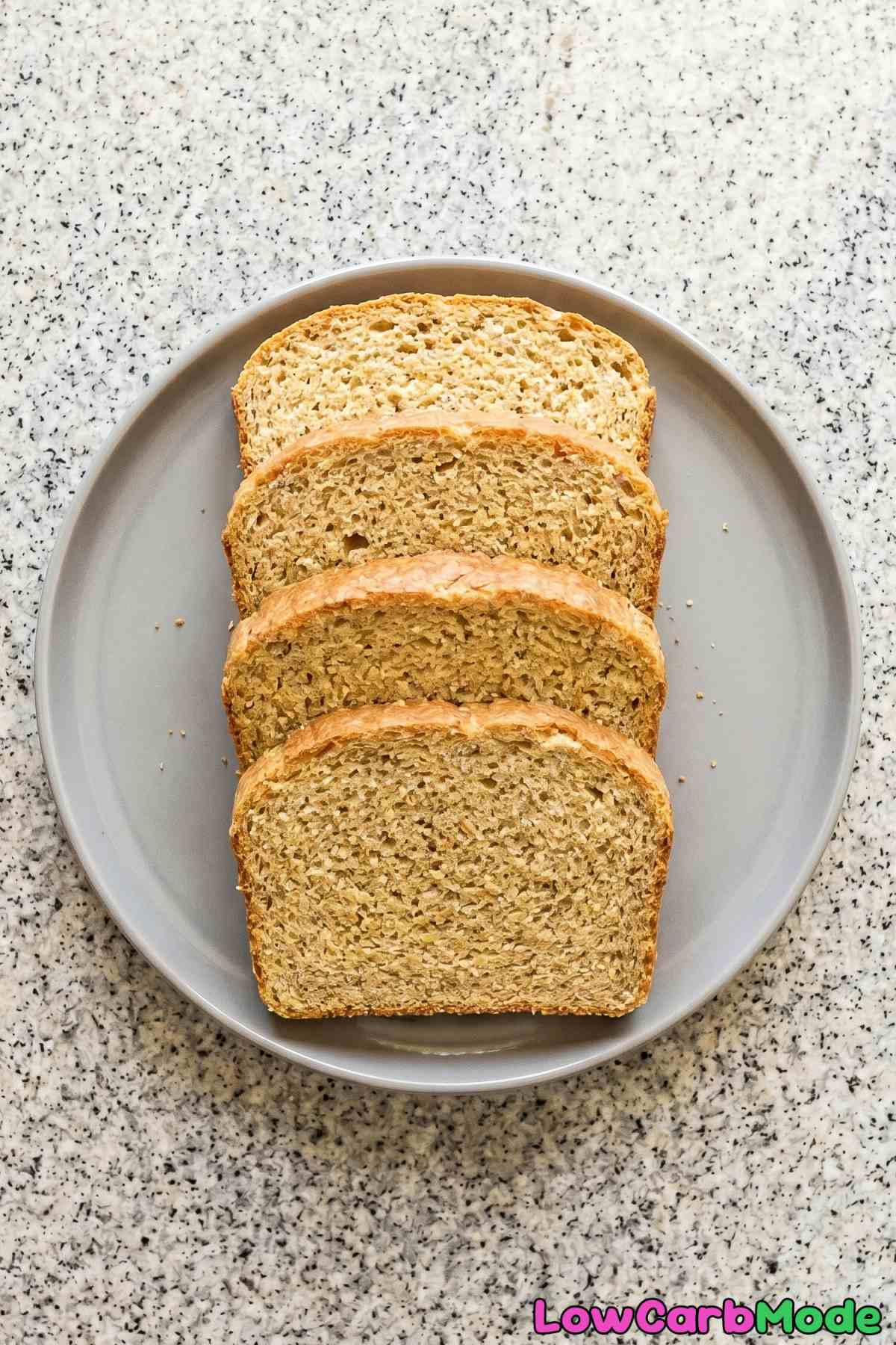 soft keto sandwich bread on a plate