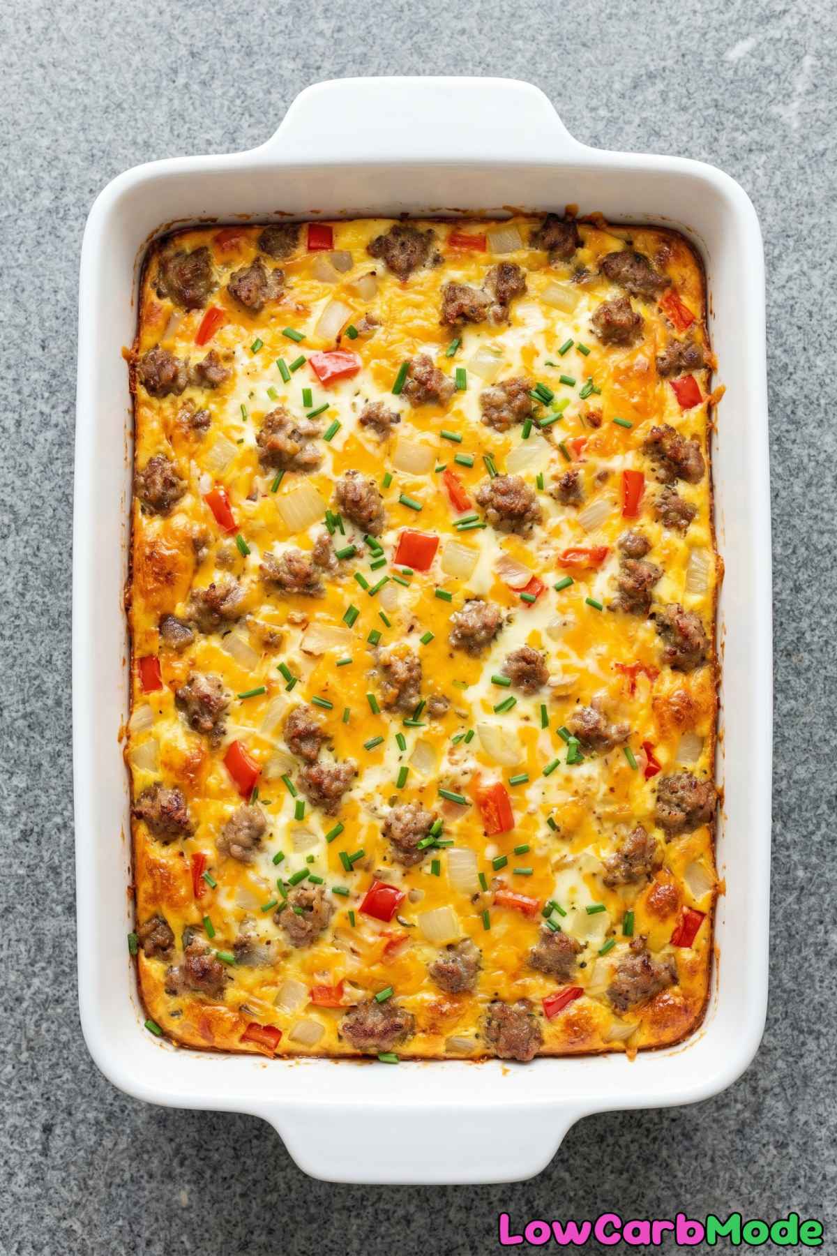 cheesy keto sausage egg bake