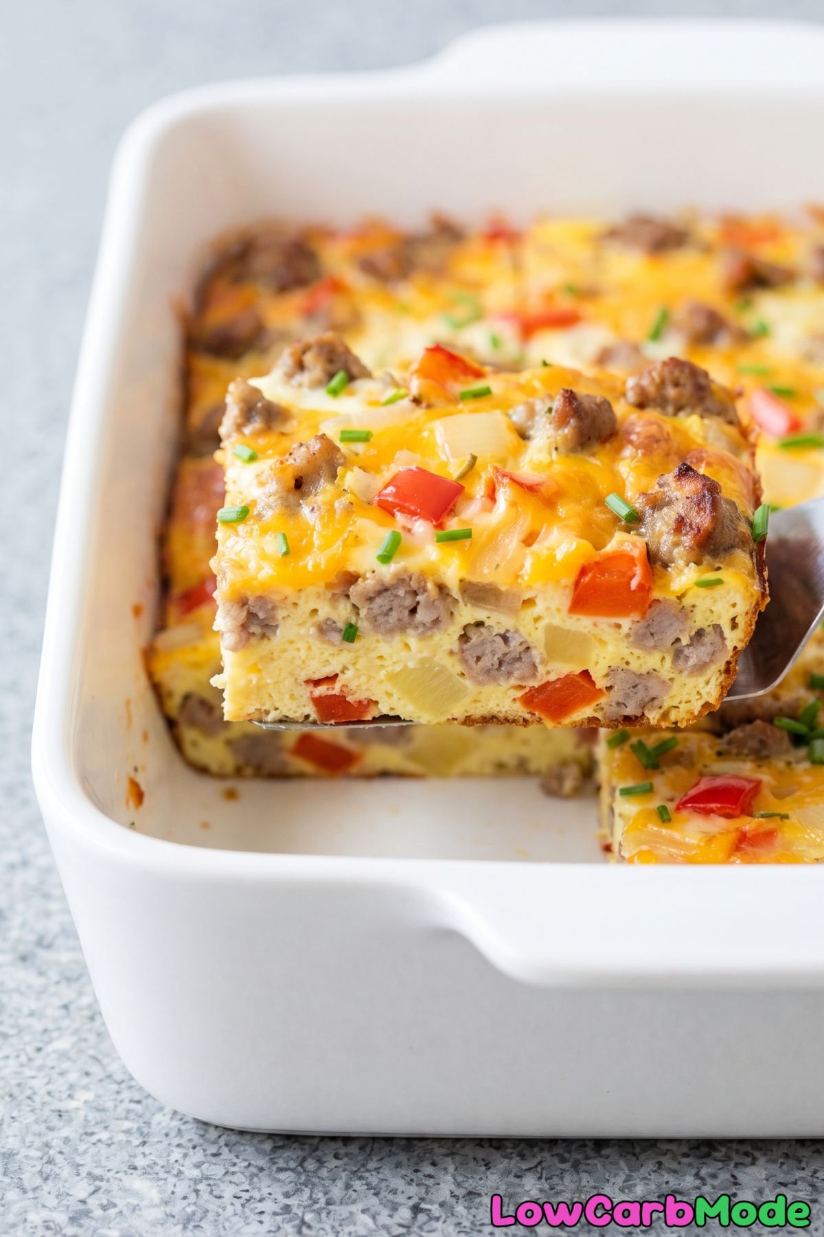 satisfying sausage egg cheese keto bake