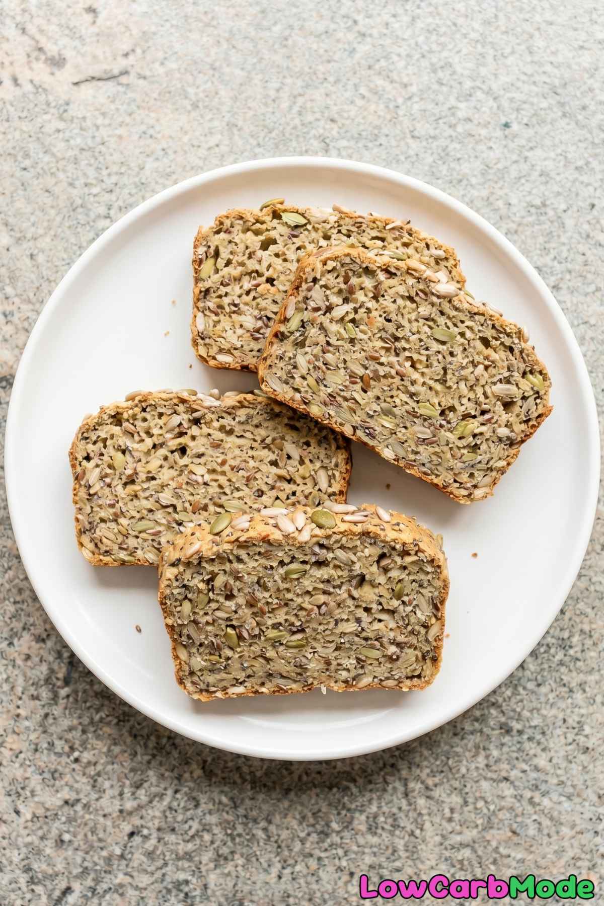 nutty keto seed bread sliced