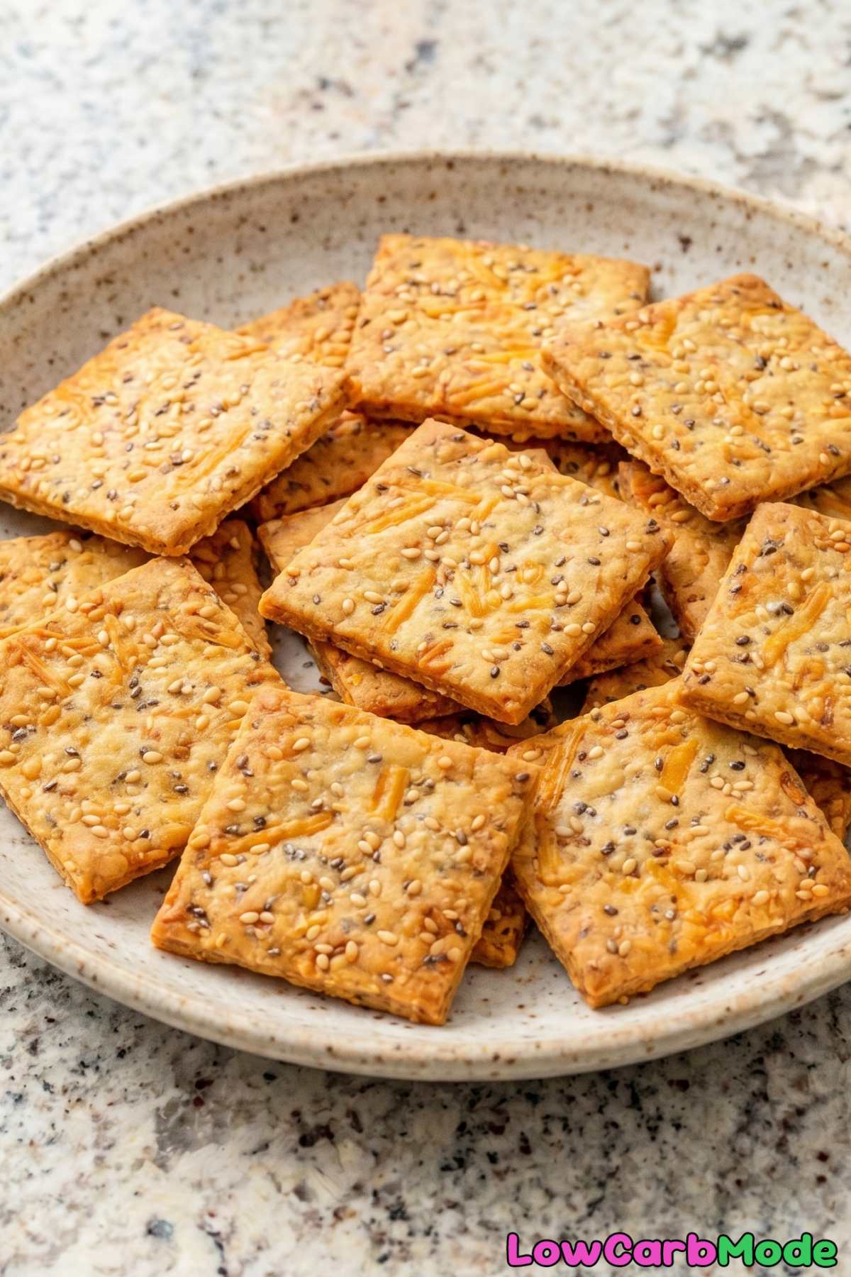 Wholesome keto sesame & cheddar crackers