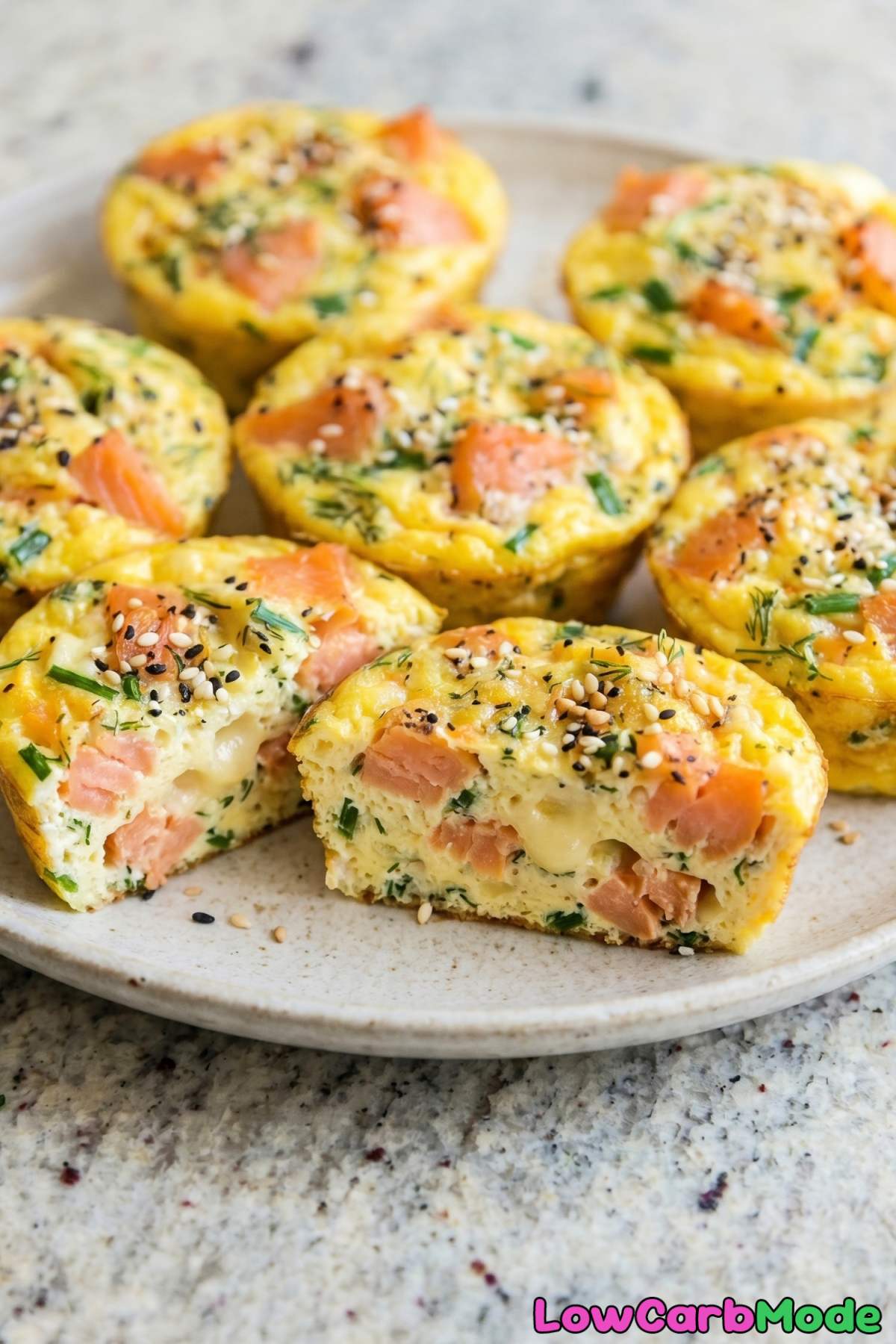 Tender egg bites with salmon and cream cheese