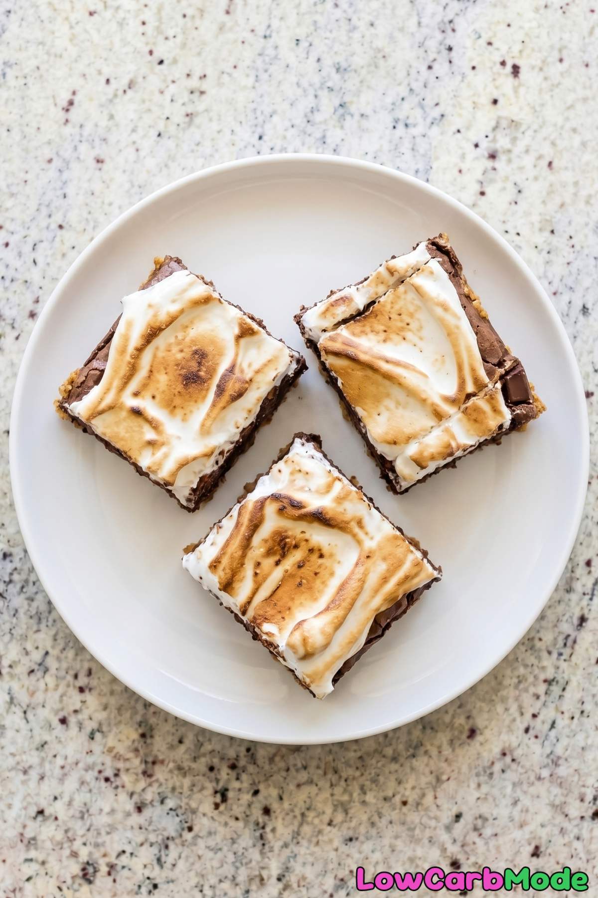 easy keto smores brownies on a plate