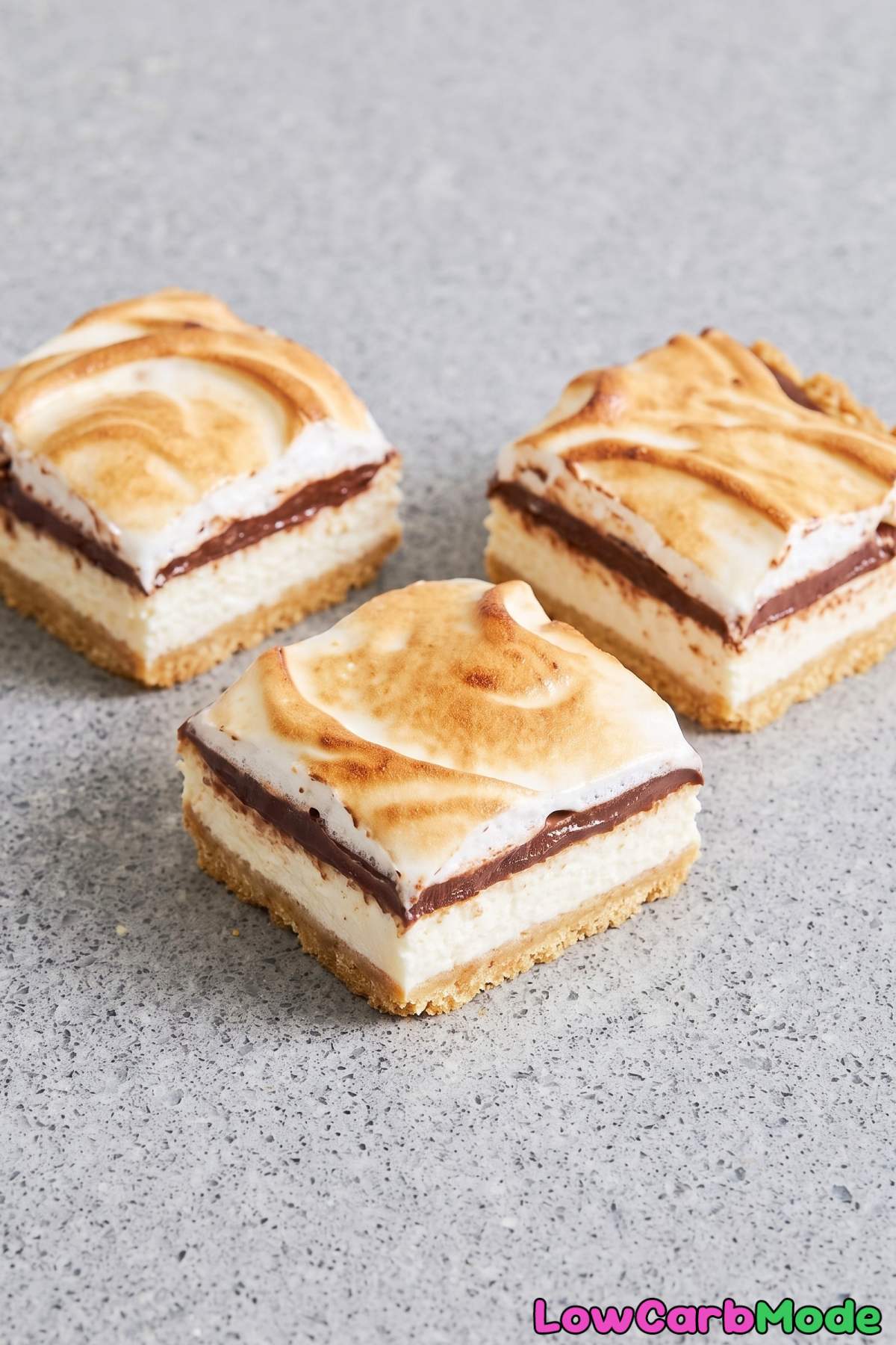 Homemade keto s'mores cheesecake bars