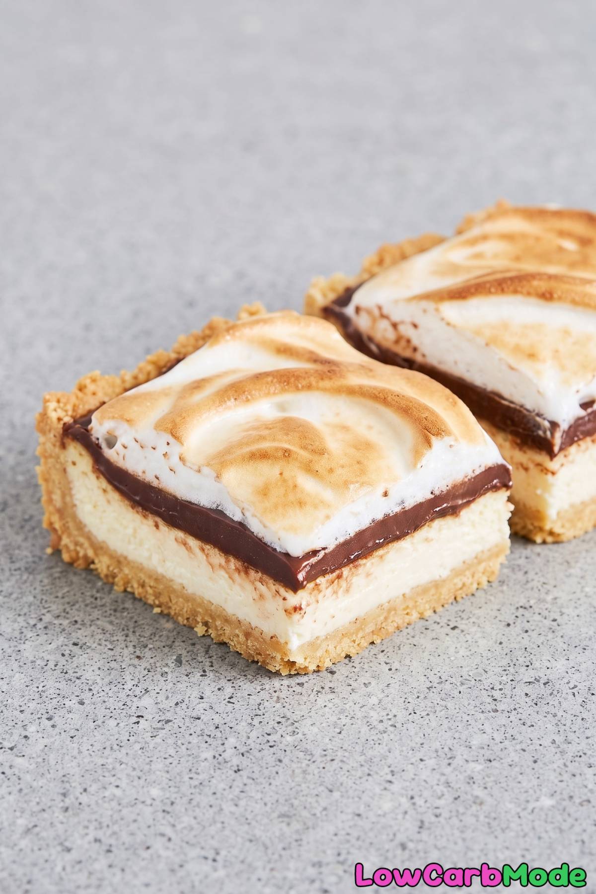 Rich keto s'mores cheesecake squares