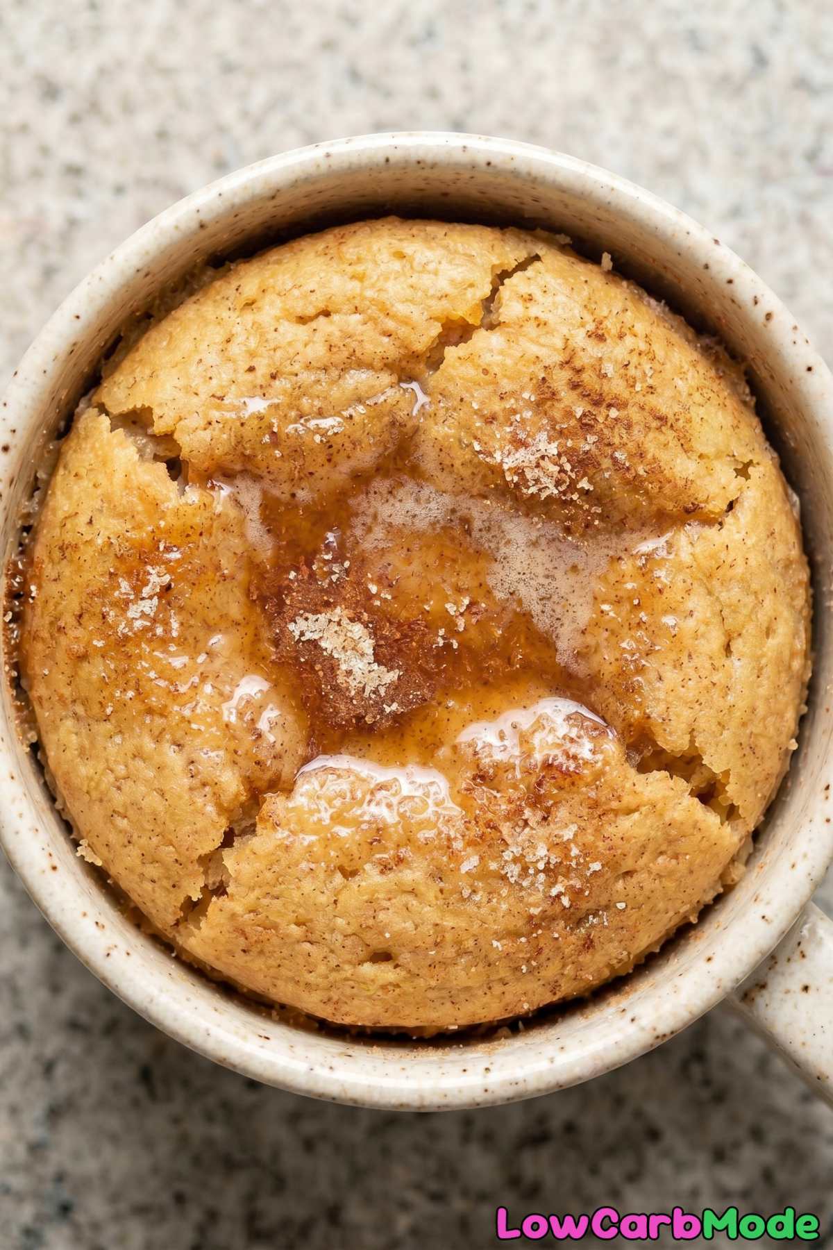 Simple keto snickerdoodle mug cake treat