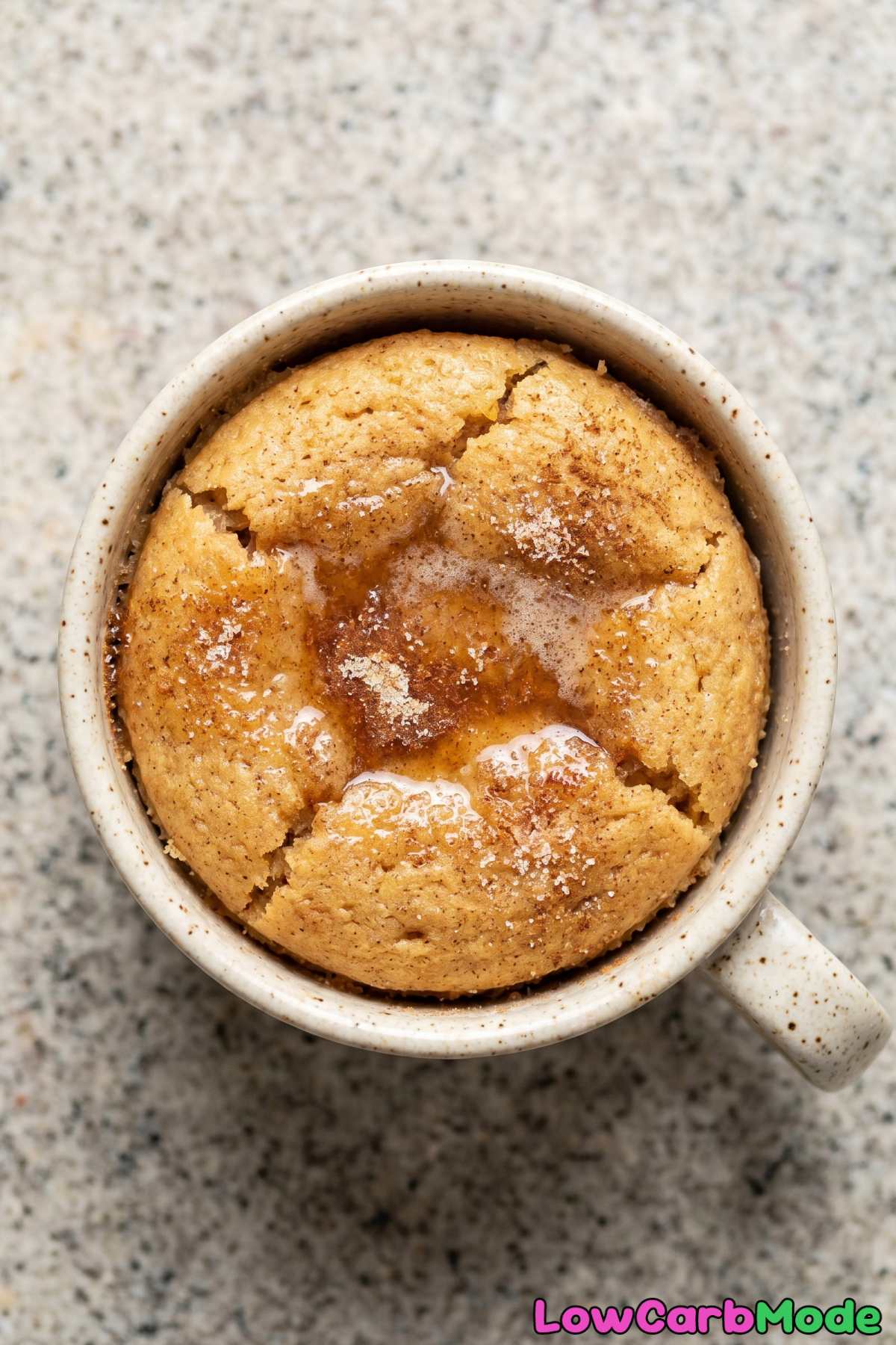 Decadent keto snickerdoodle mug cake