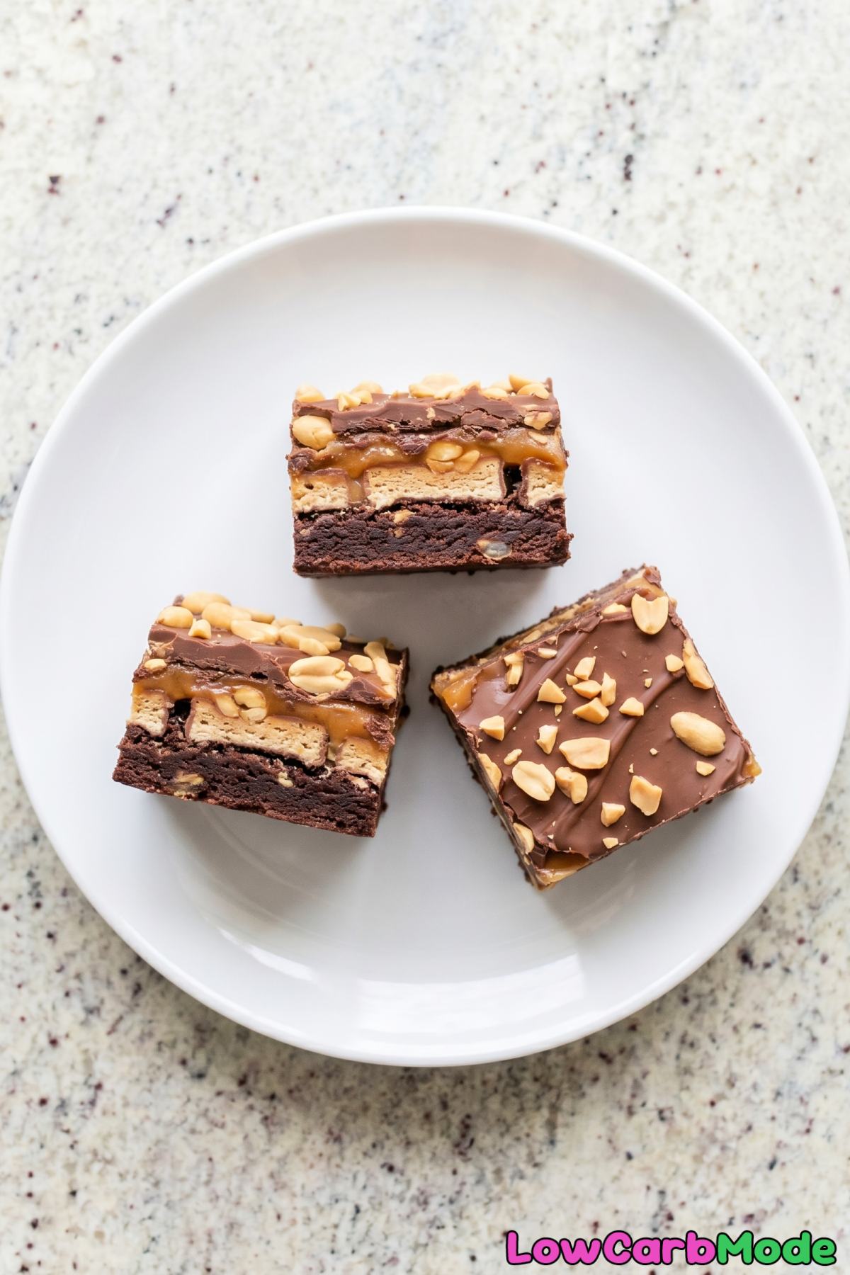 irresistible keto snickers stuffed brownies