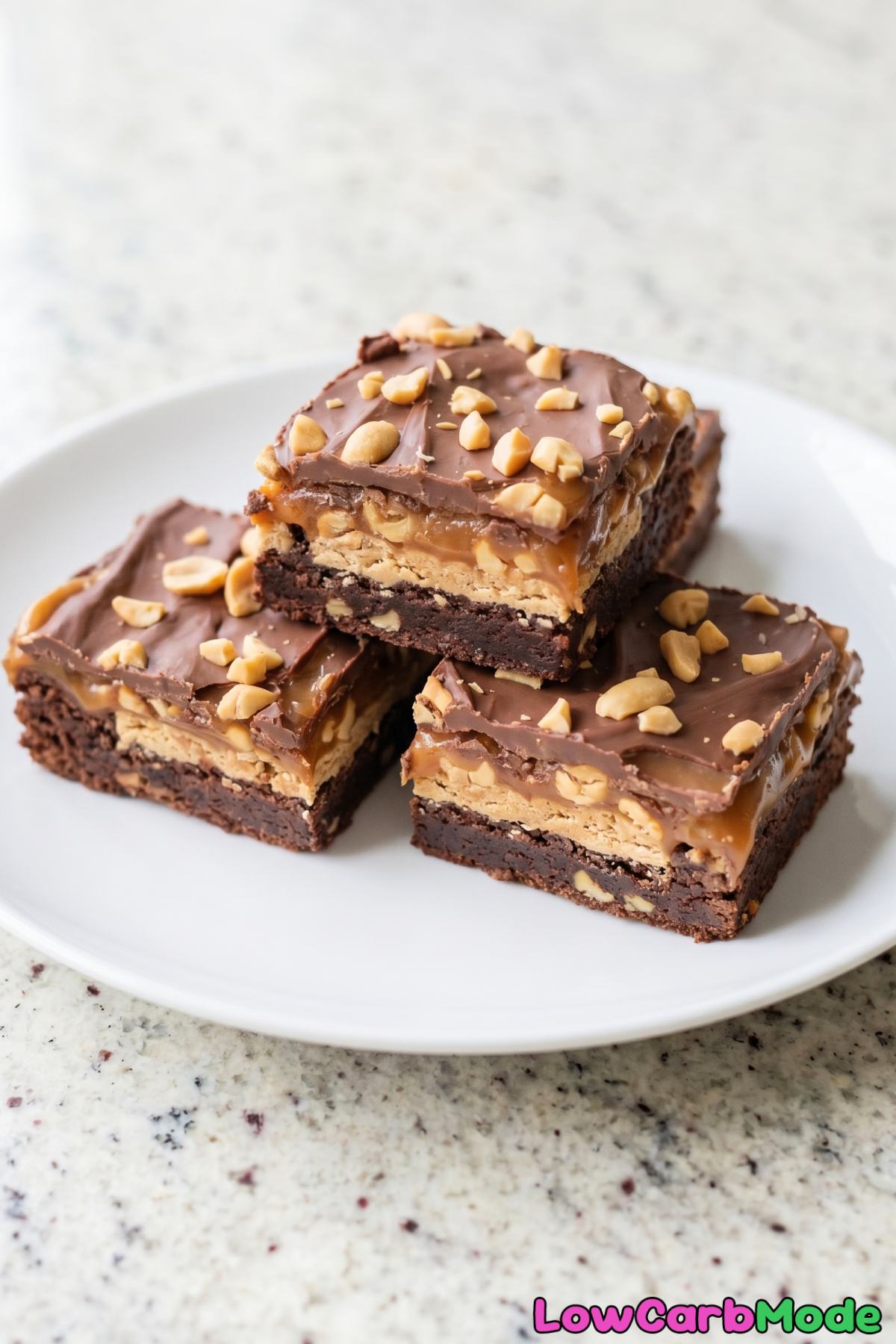 tempting keto snickers brownie squares