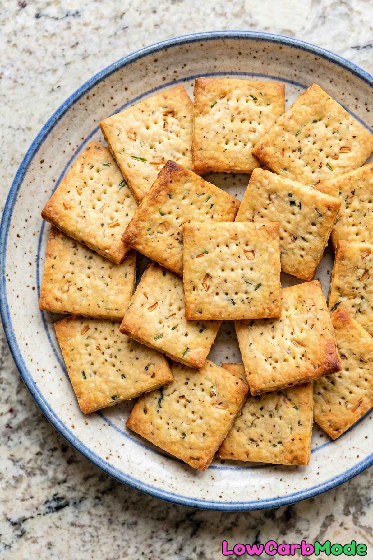 Light keto sour cream and onion crackers