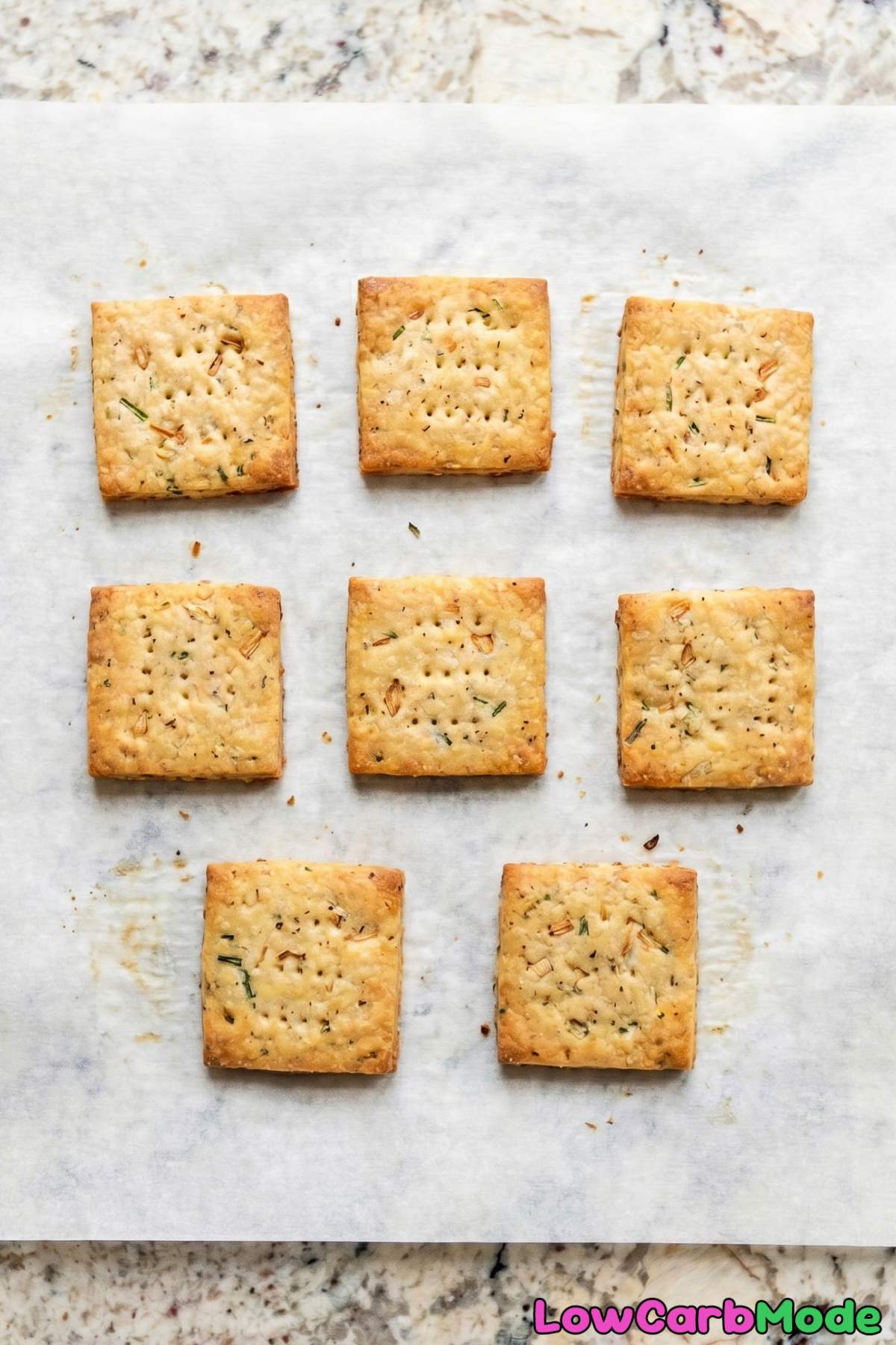 Homemade keto sour cream & onion crackers