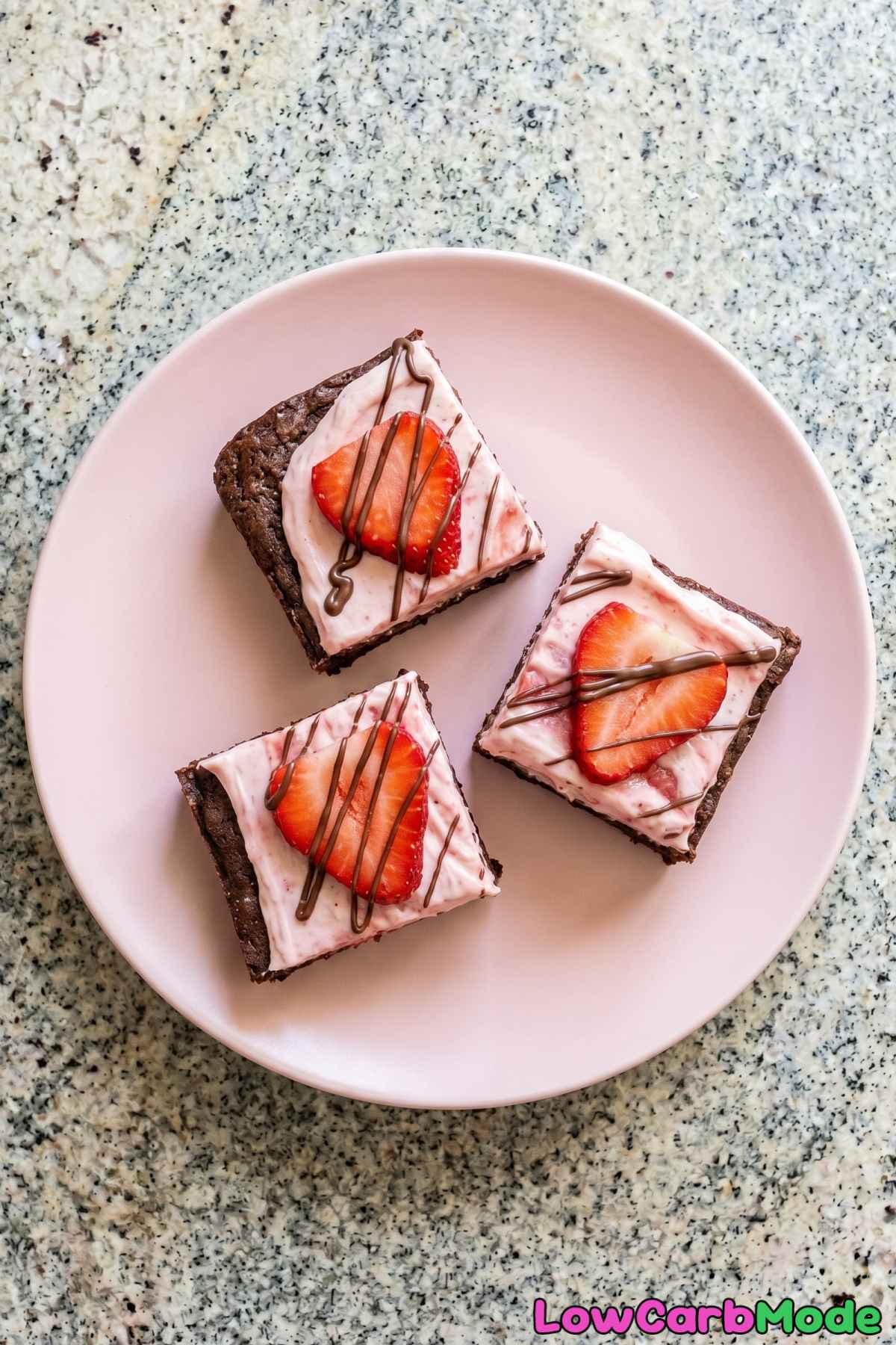 rich keto strawberry cream brownies