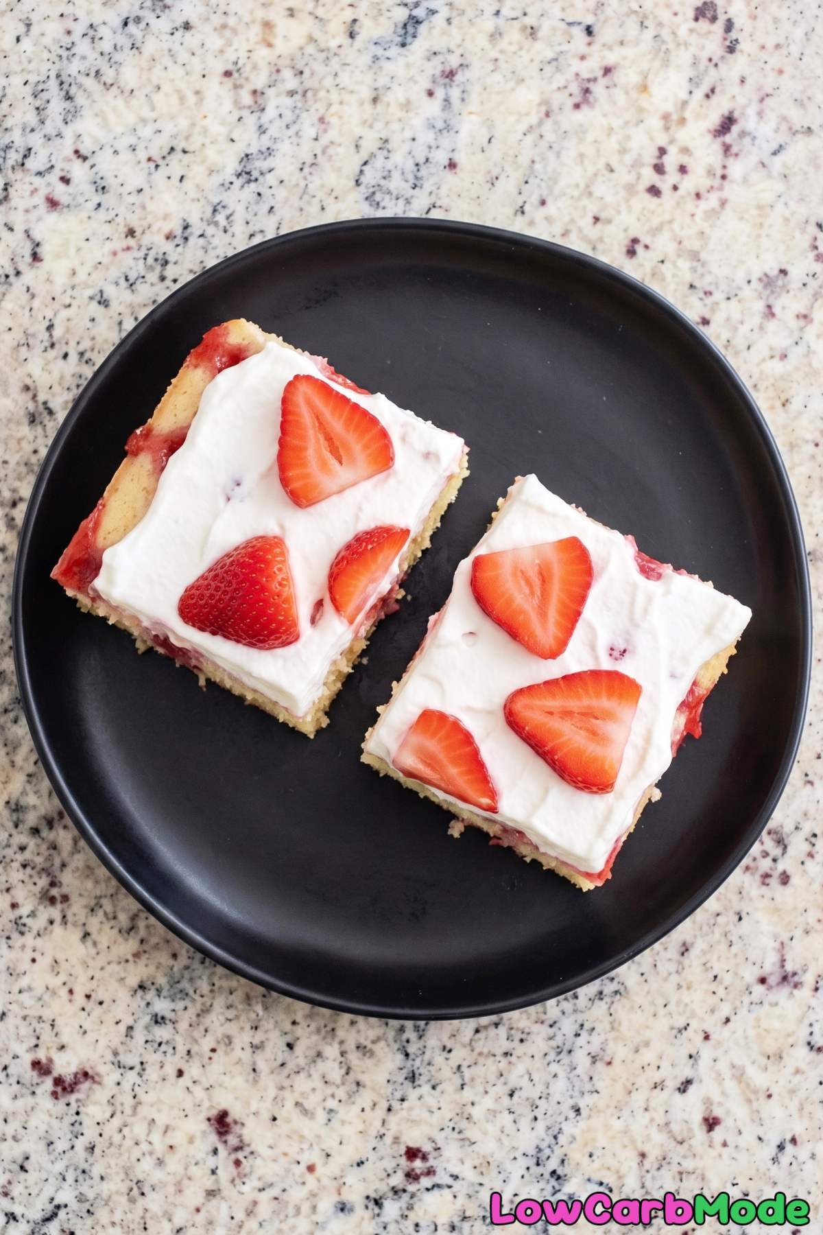 fluffy keto strawberries and cream cake