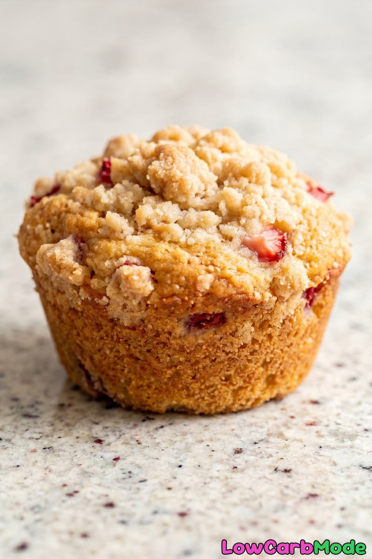 Simple keto strawberry stuffed muffins
