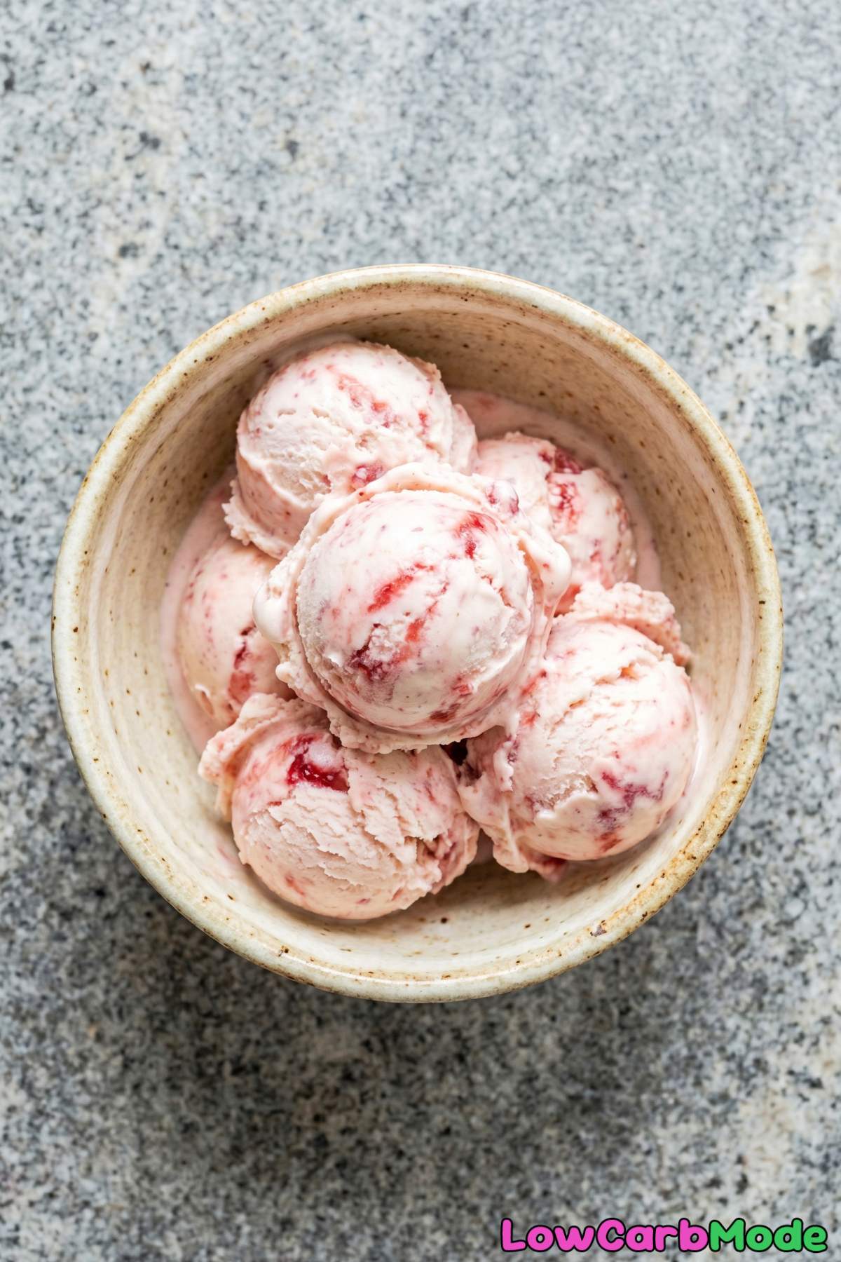 Refreshing keto strawberry ice cream