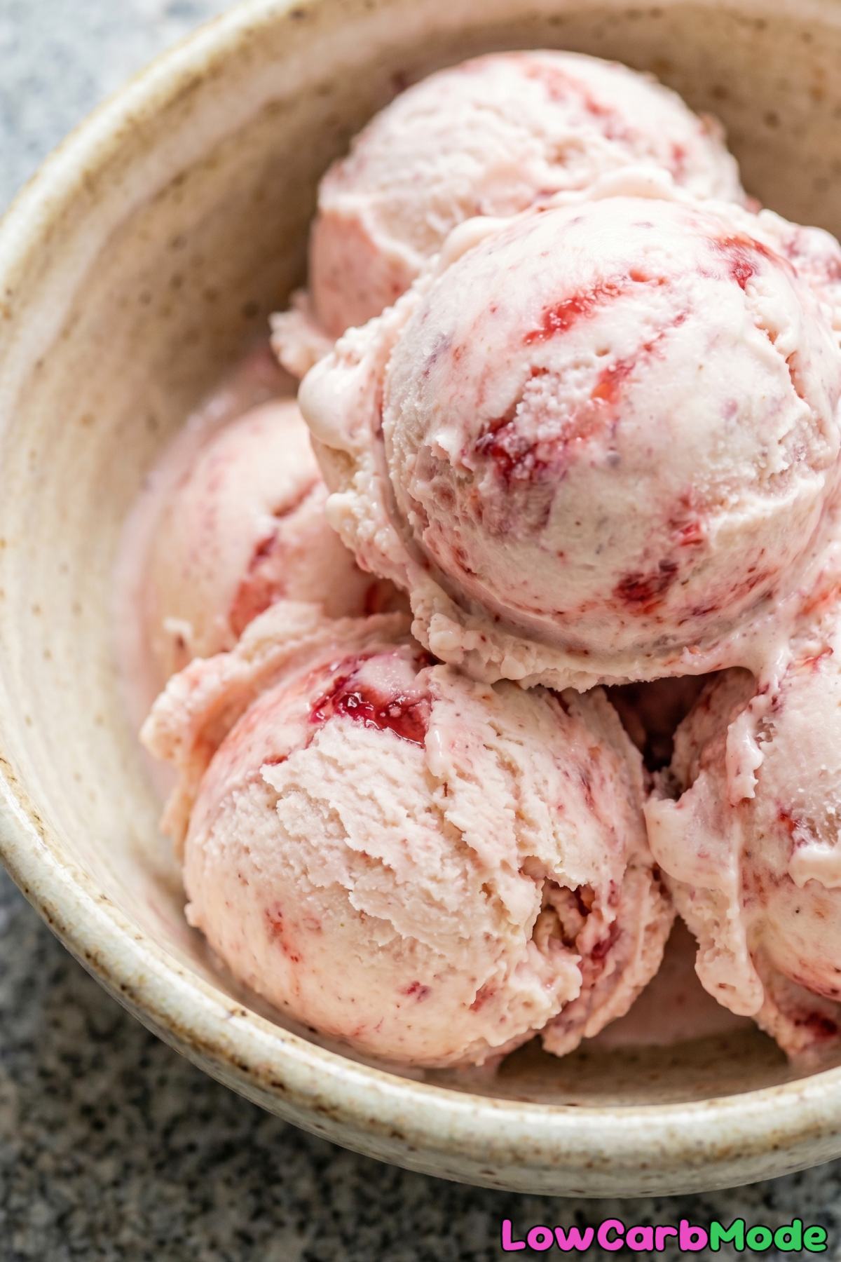 Irresistible keto strawberry ice cream