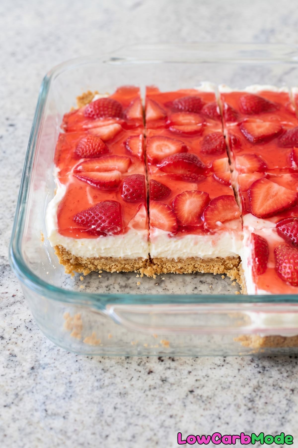 Homemade keto strawberry pretzel bars