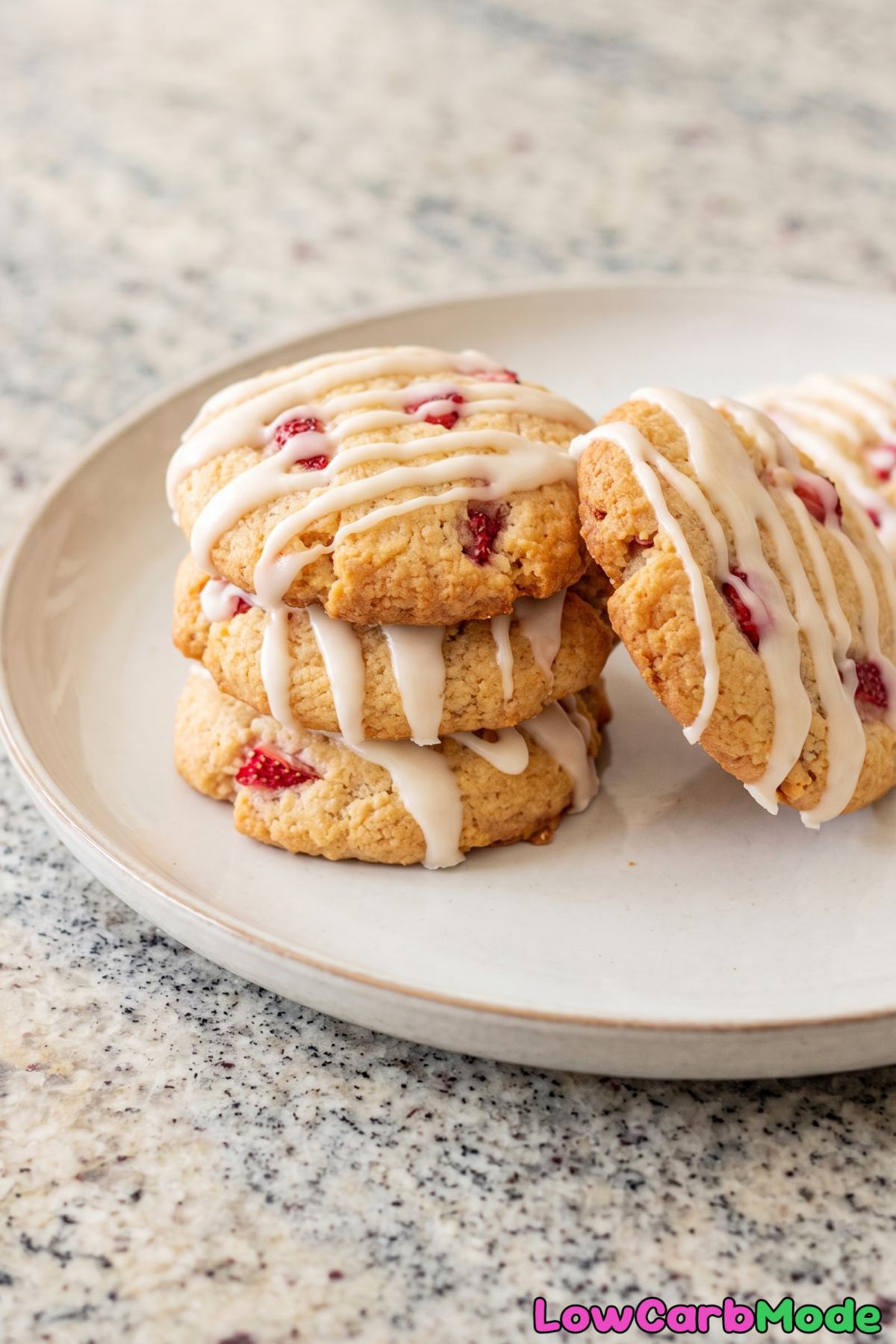Soft keto strawberry shortcake cookies