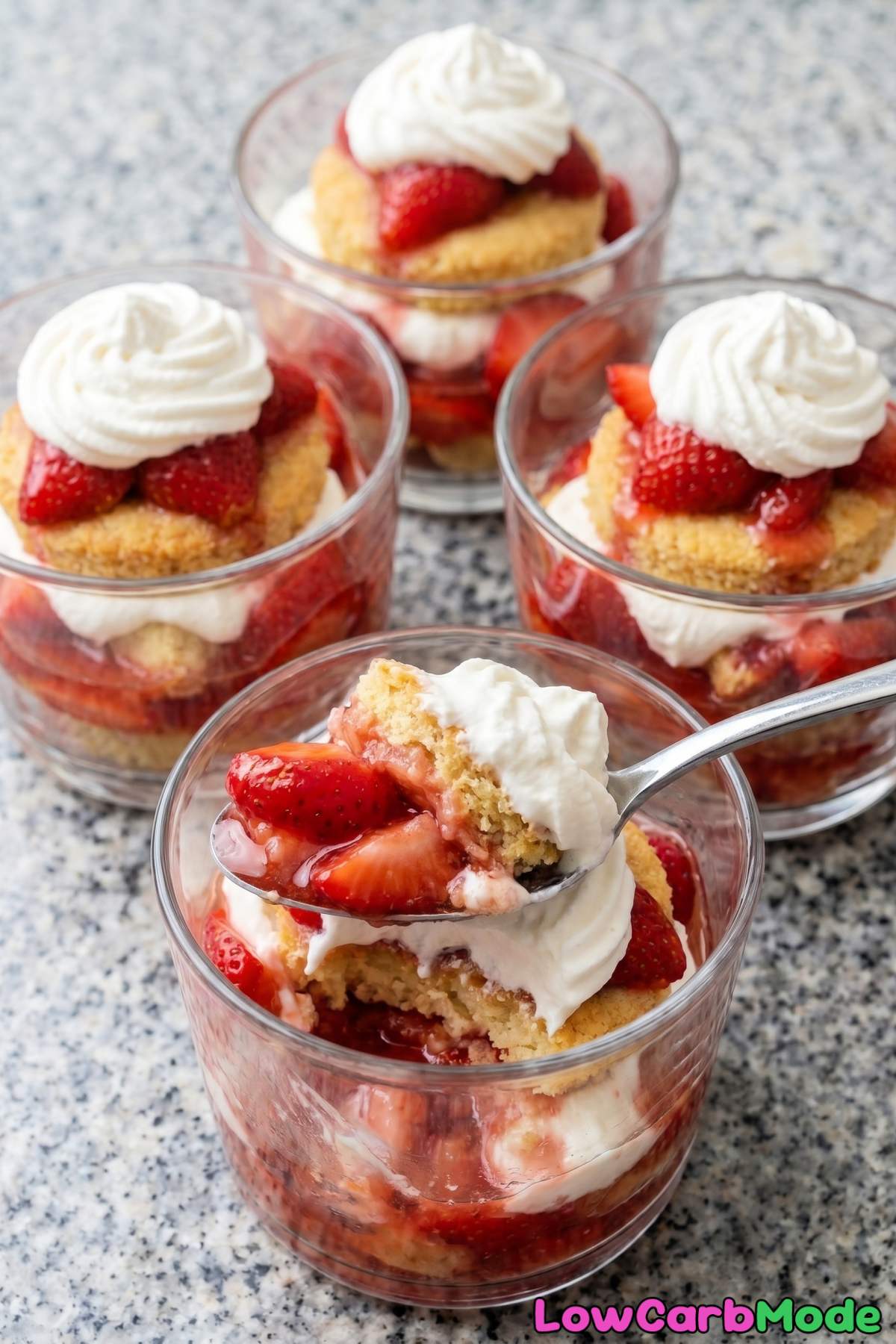 Tempting keto strawberry shortcake cups